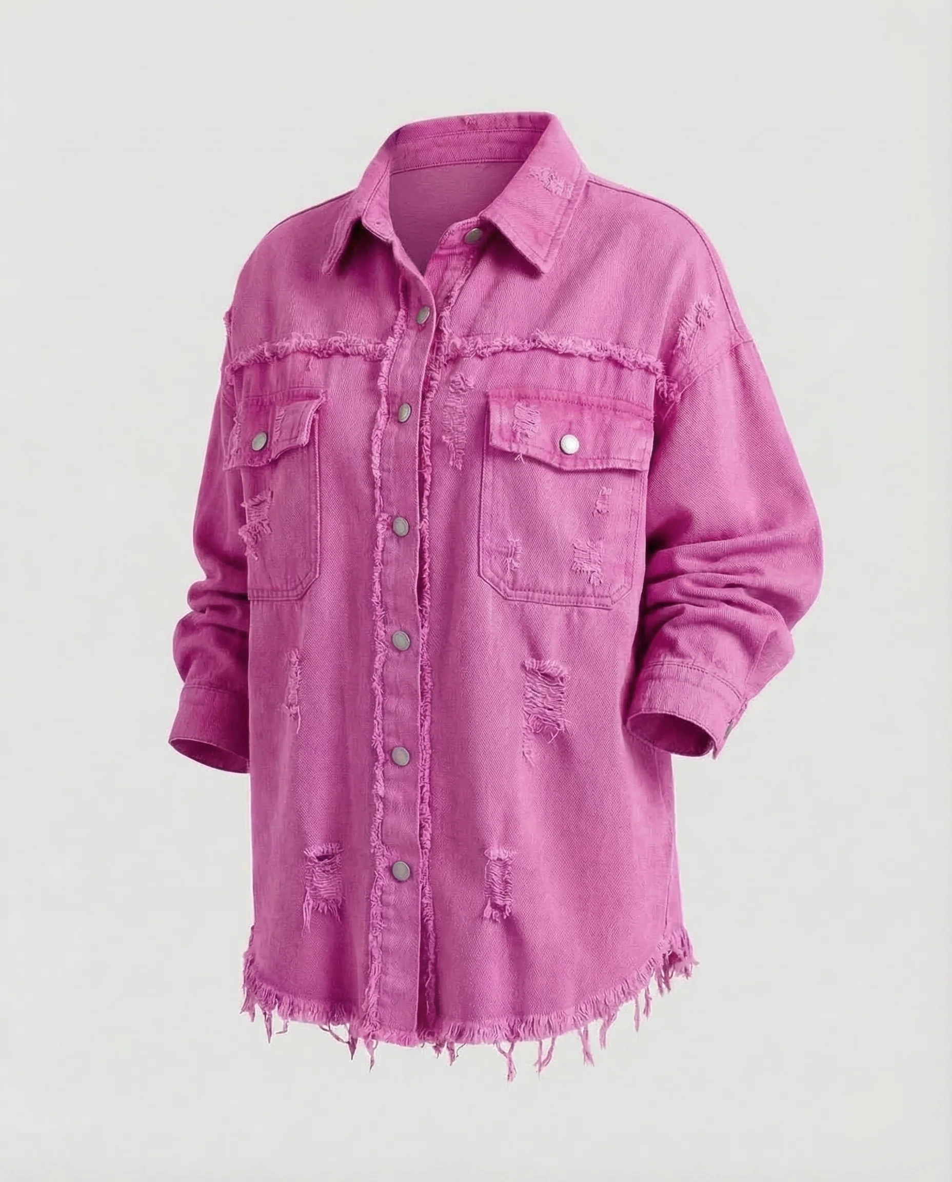 Damen Jeanshemdjacke Fransen - Image 12