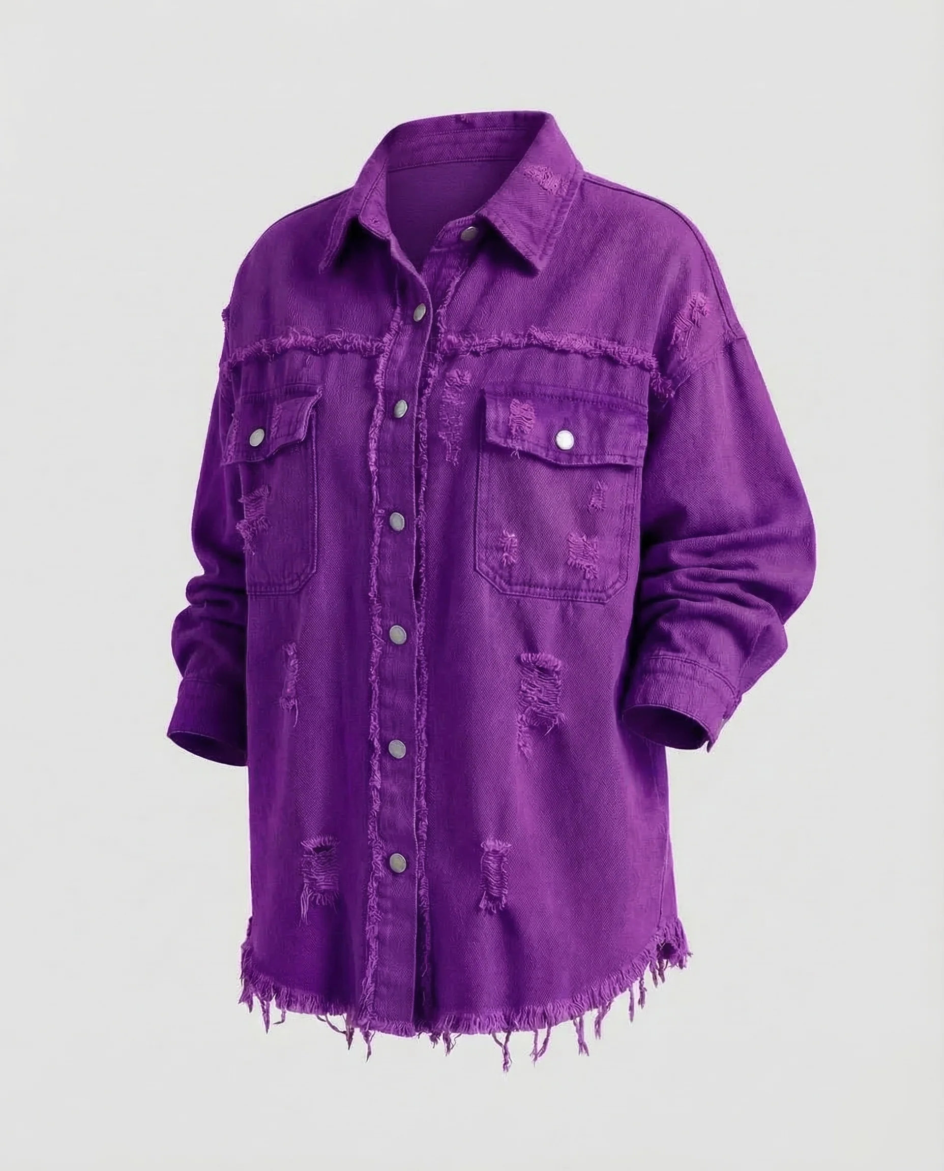 Damen Jeanshemdjacke Fransen - Image 13