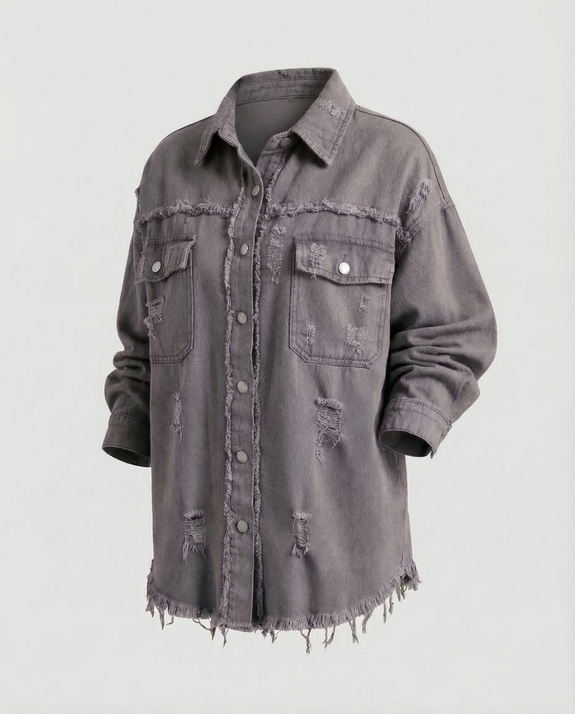 Damen Jeanshemdjacke Fransen - Image 15