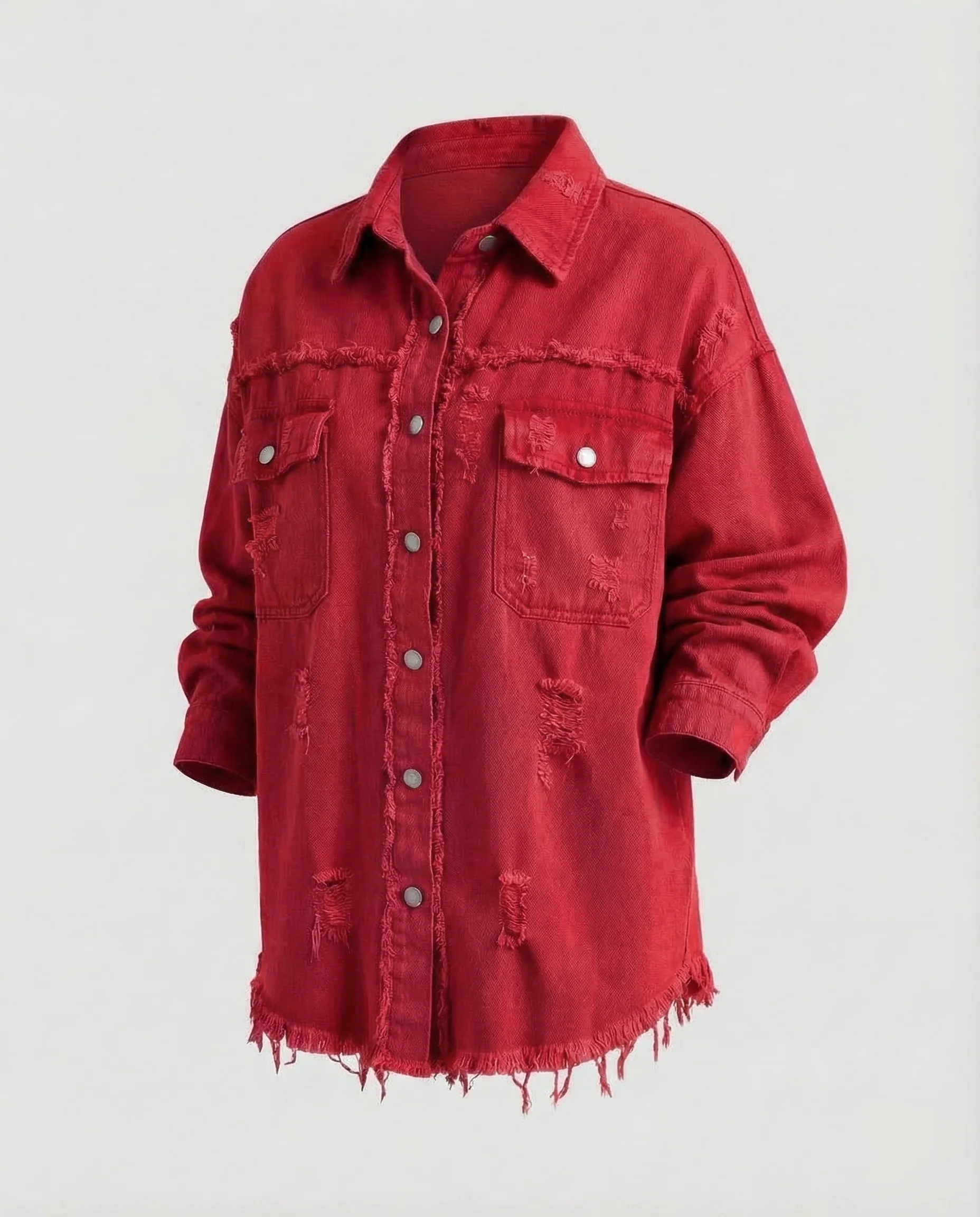 Damen Jeanshemdjacke Fransen - Image 16