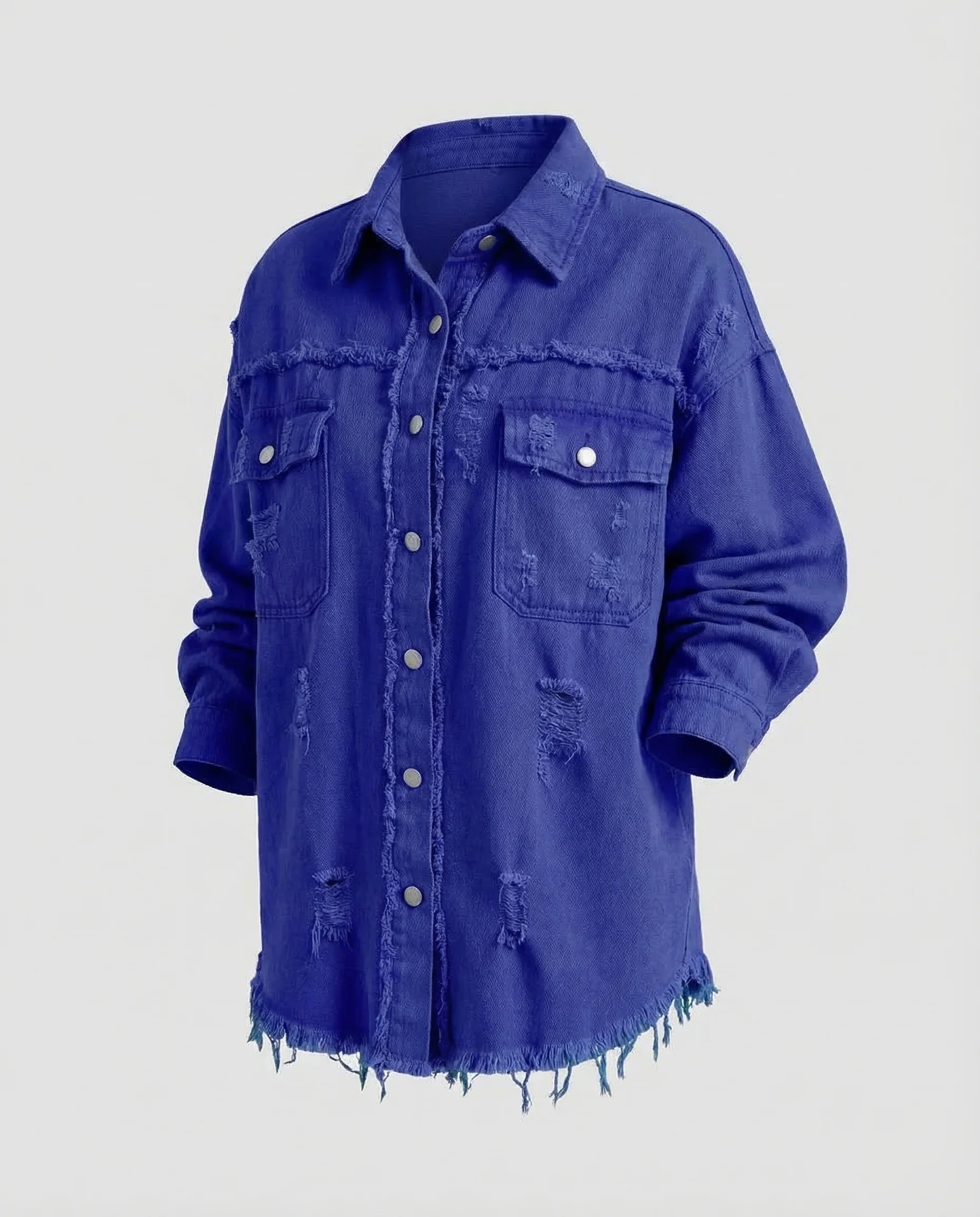 Damen Jeanshemdjacke Fransen - Image 3
