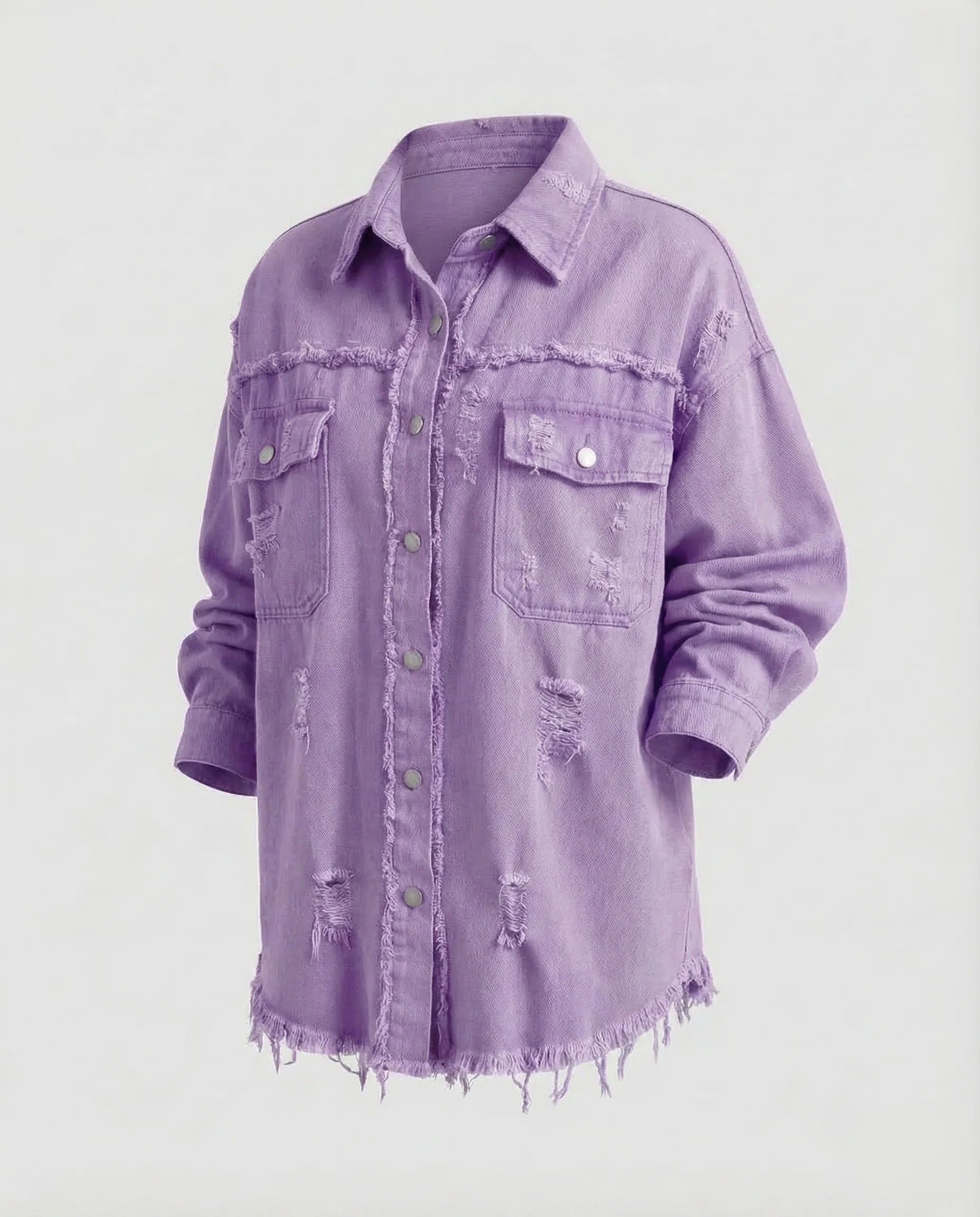 Damen Jeanshemdjacke Fransen - Image 5