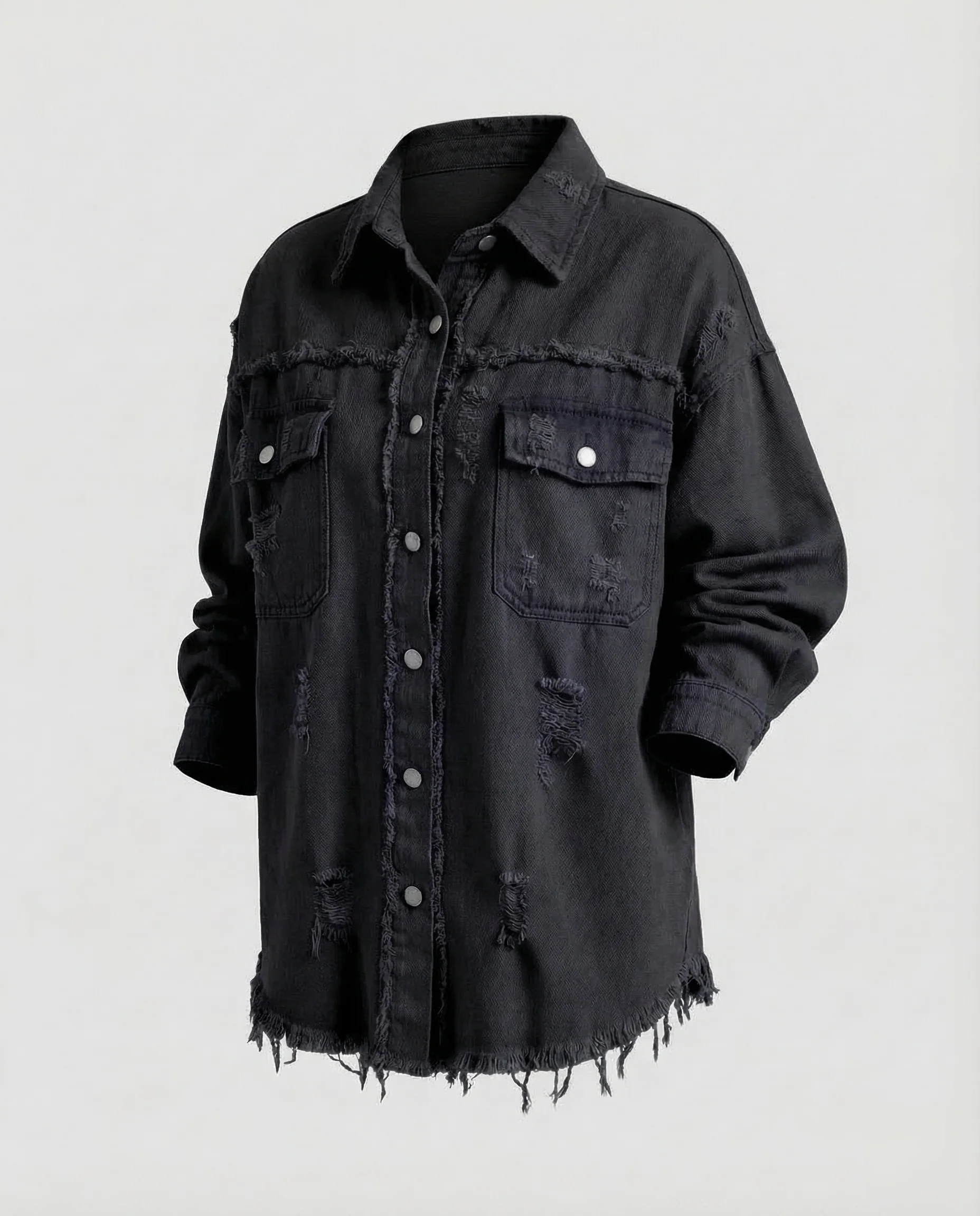 Damen Jeanshemdjacke Fransen - Image 6
