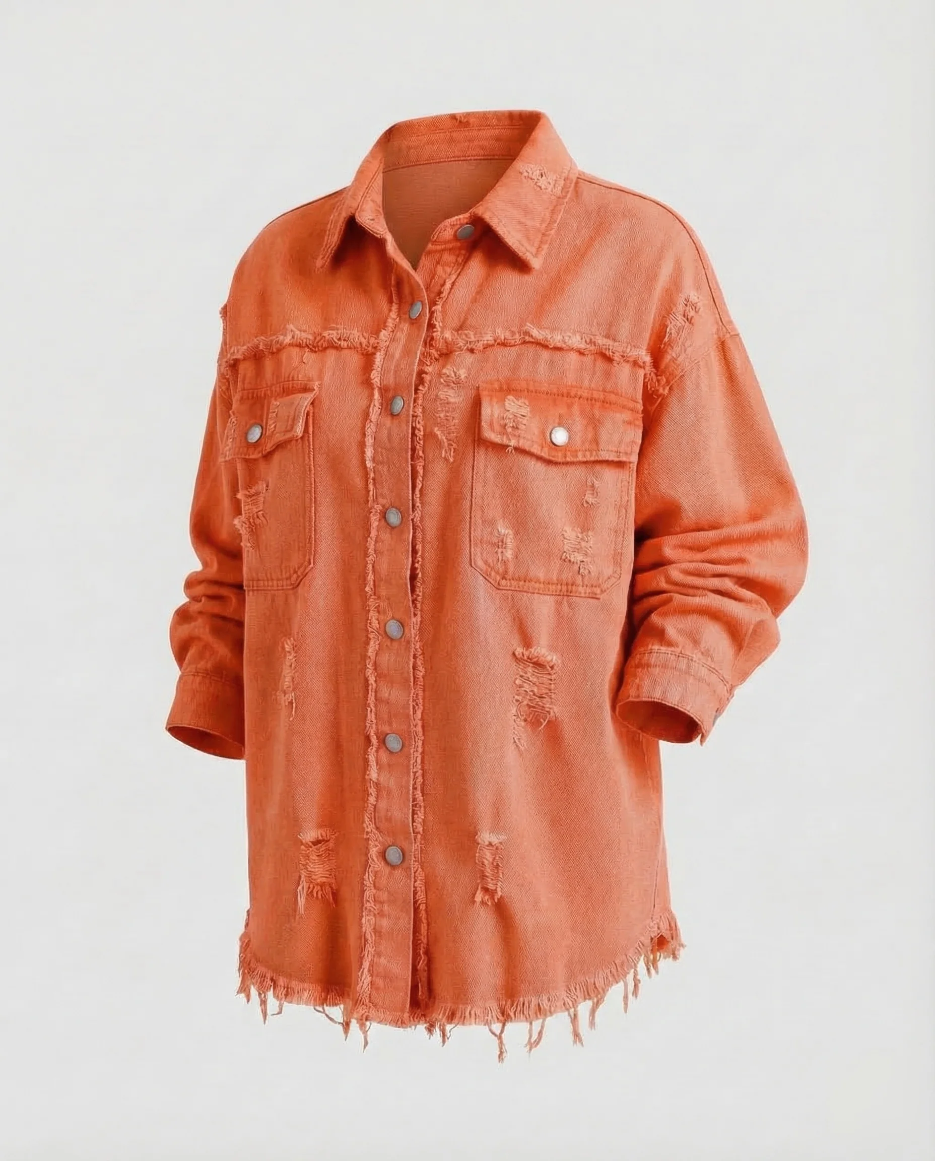 Damen Jeanshemdjacke Fransen - Image 7