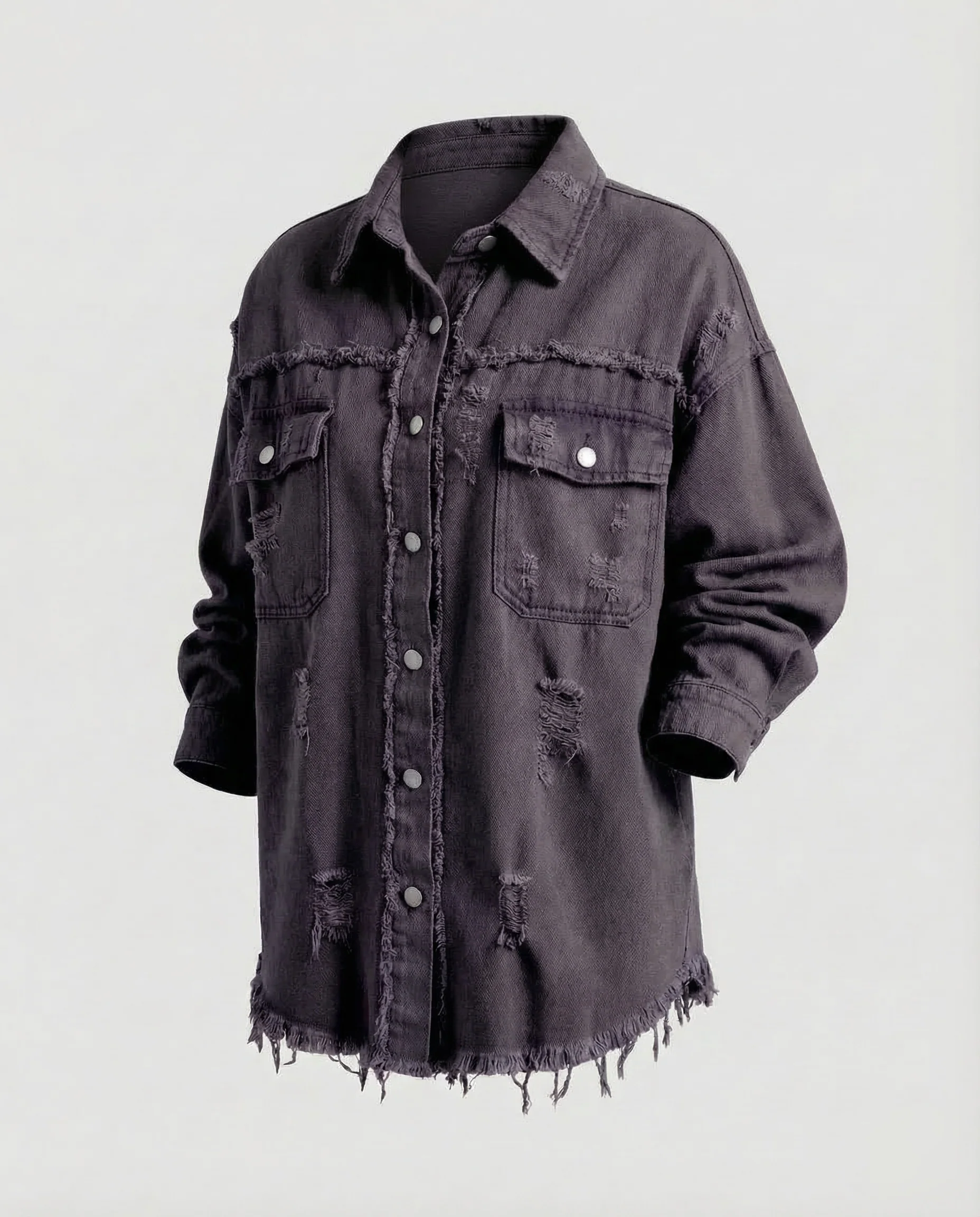 Damen Jeanshemdjacke Fransen - Image 9