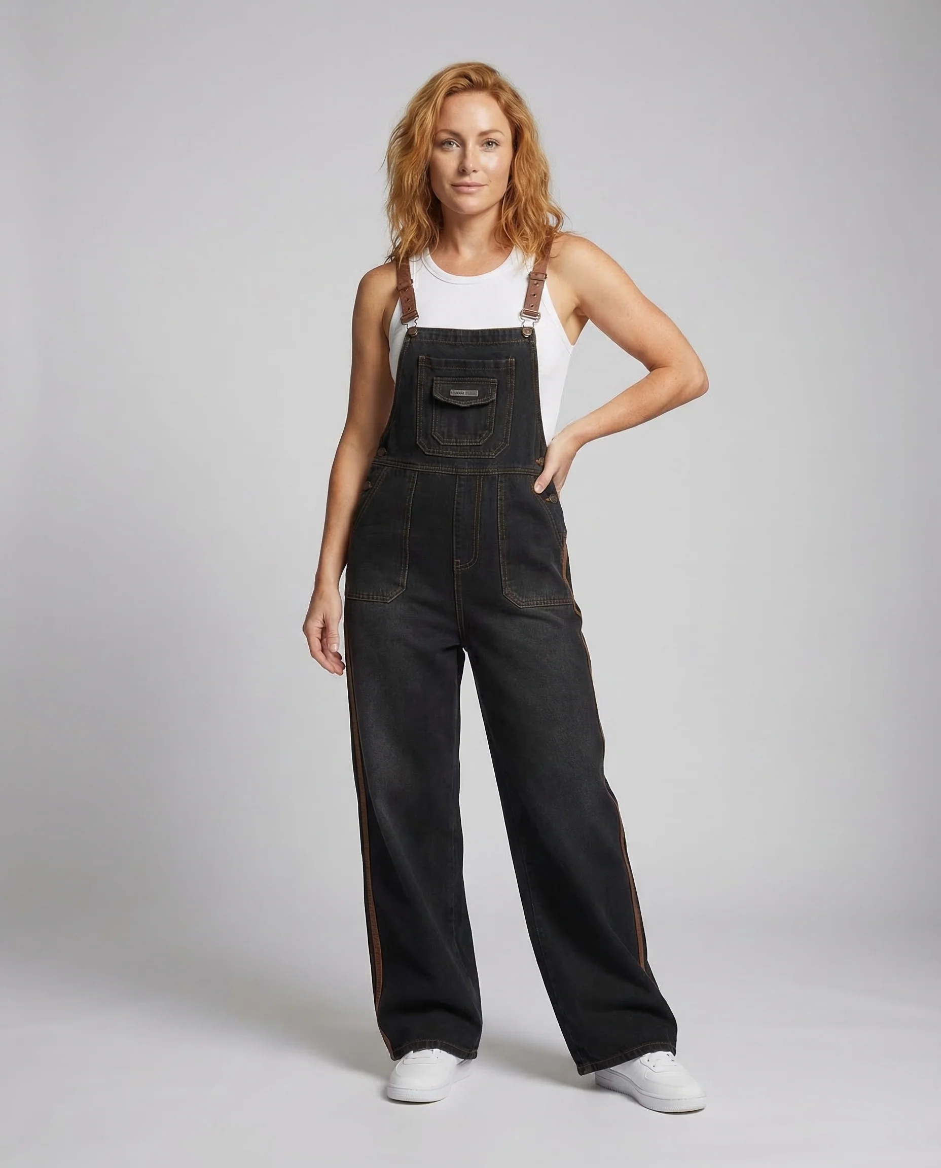 Damen Jeans Latzhose Cargo