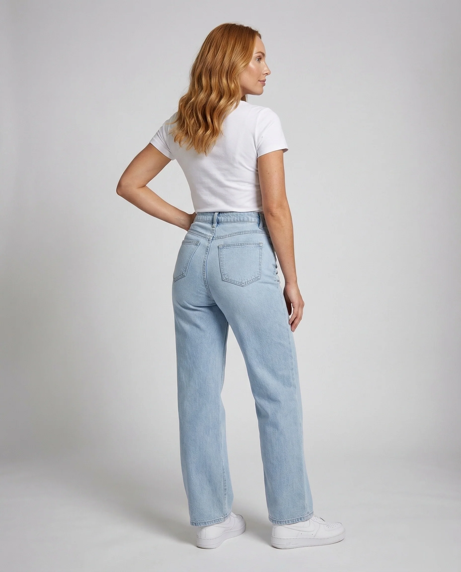 Damen Jeans Weit High Waist - Image 3