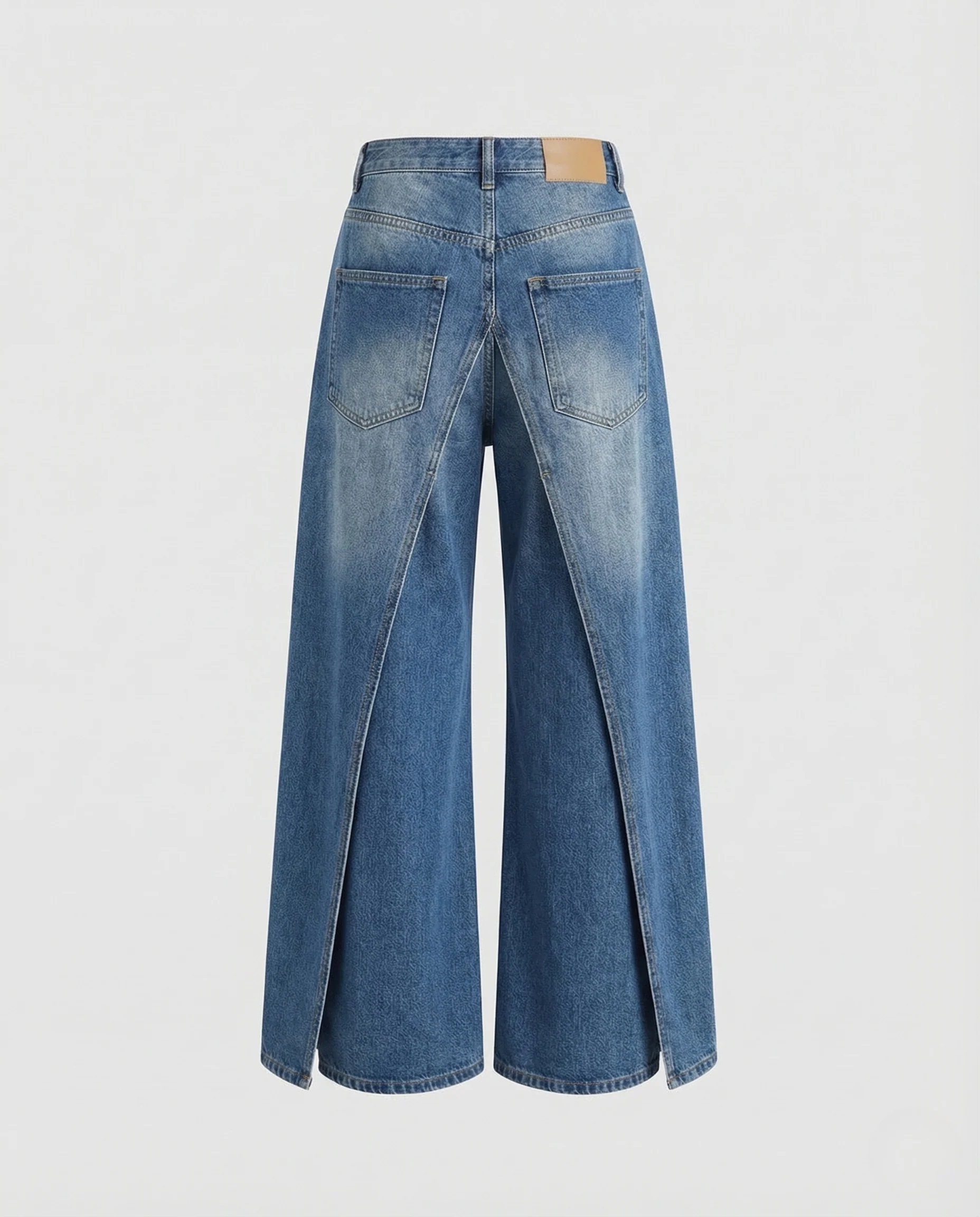 Damen Jeans High Waist Überlappungsschlitz - Image 5