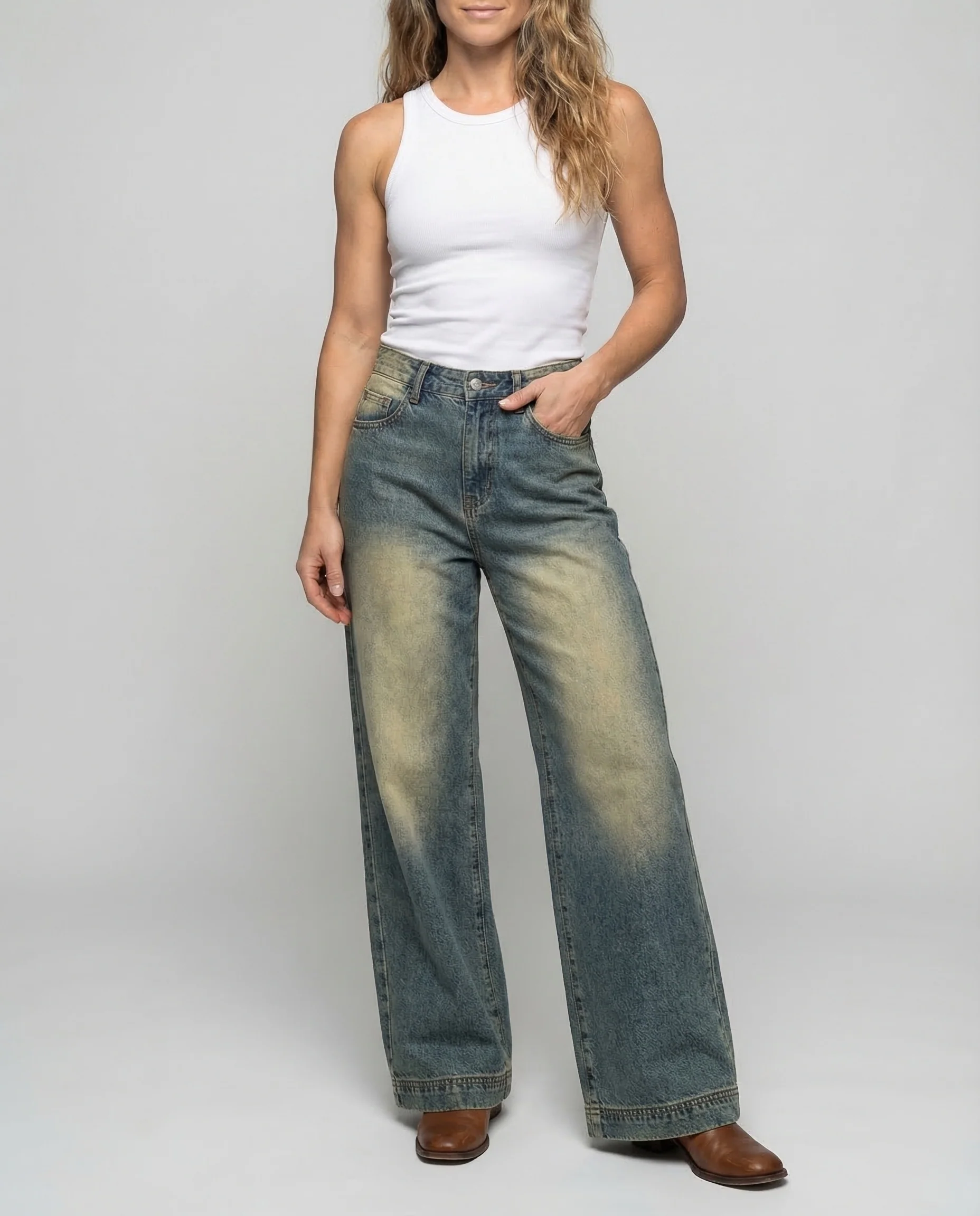 Damen Schlagjeans High Waist Denim - Image 2