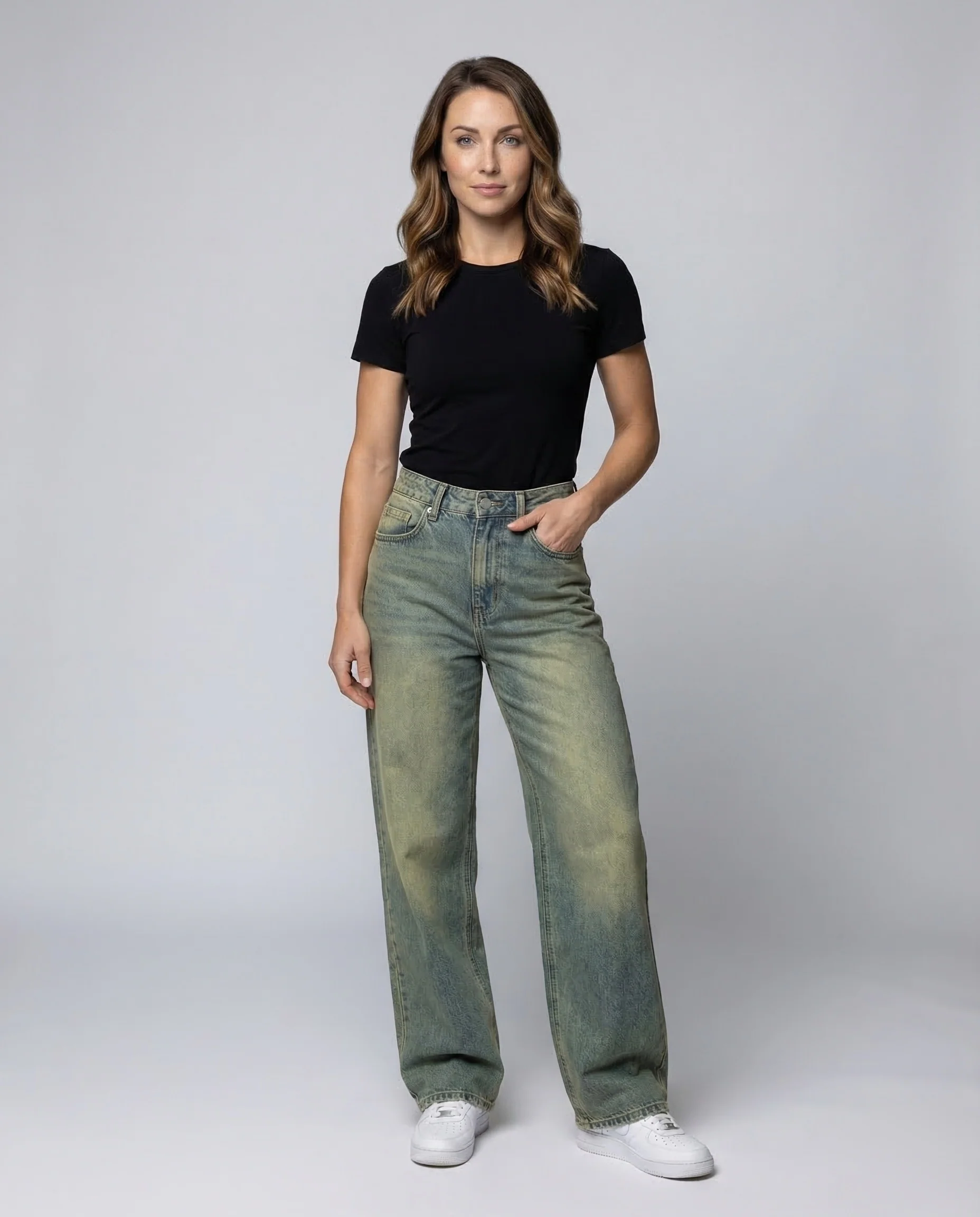 Damen Baggy Jeans Retro