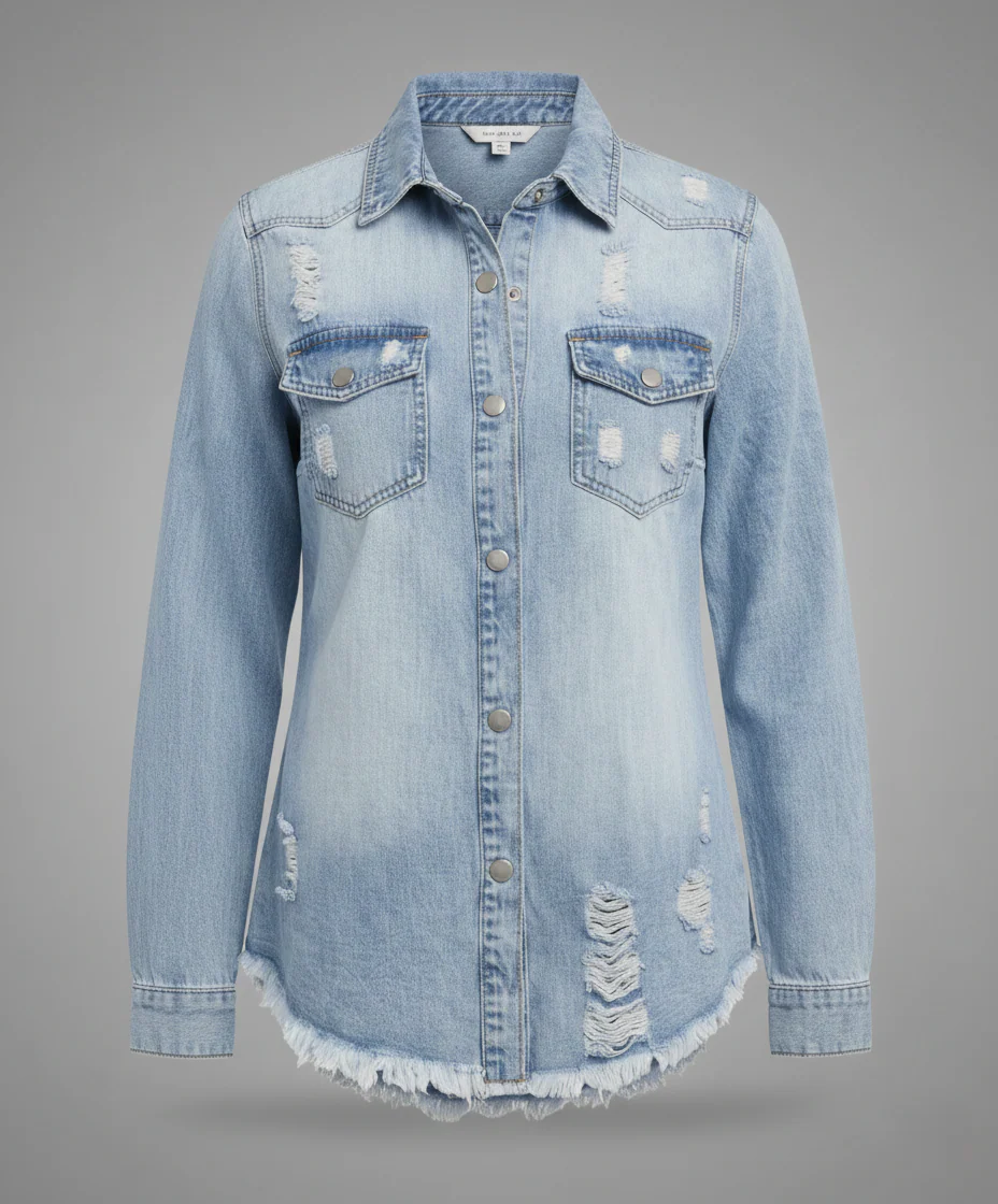 Damen Jeansjacke Hemdschnitt weit - Image 5