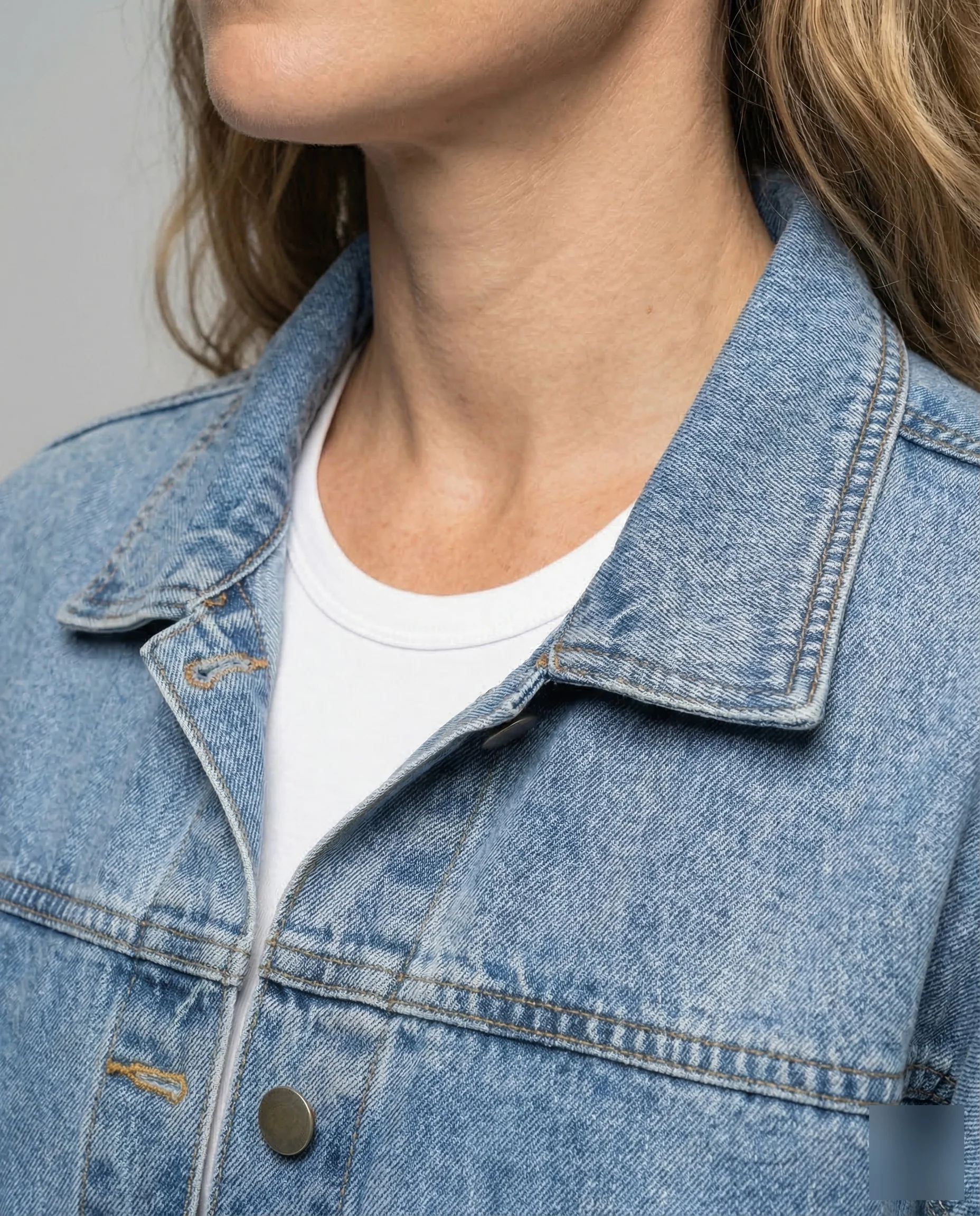 Damen Weite Jeansjacke Kurzer Schnitt - Image 3