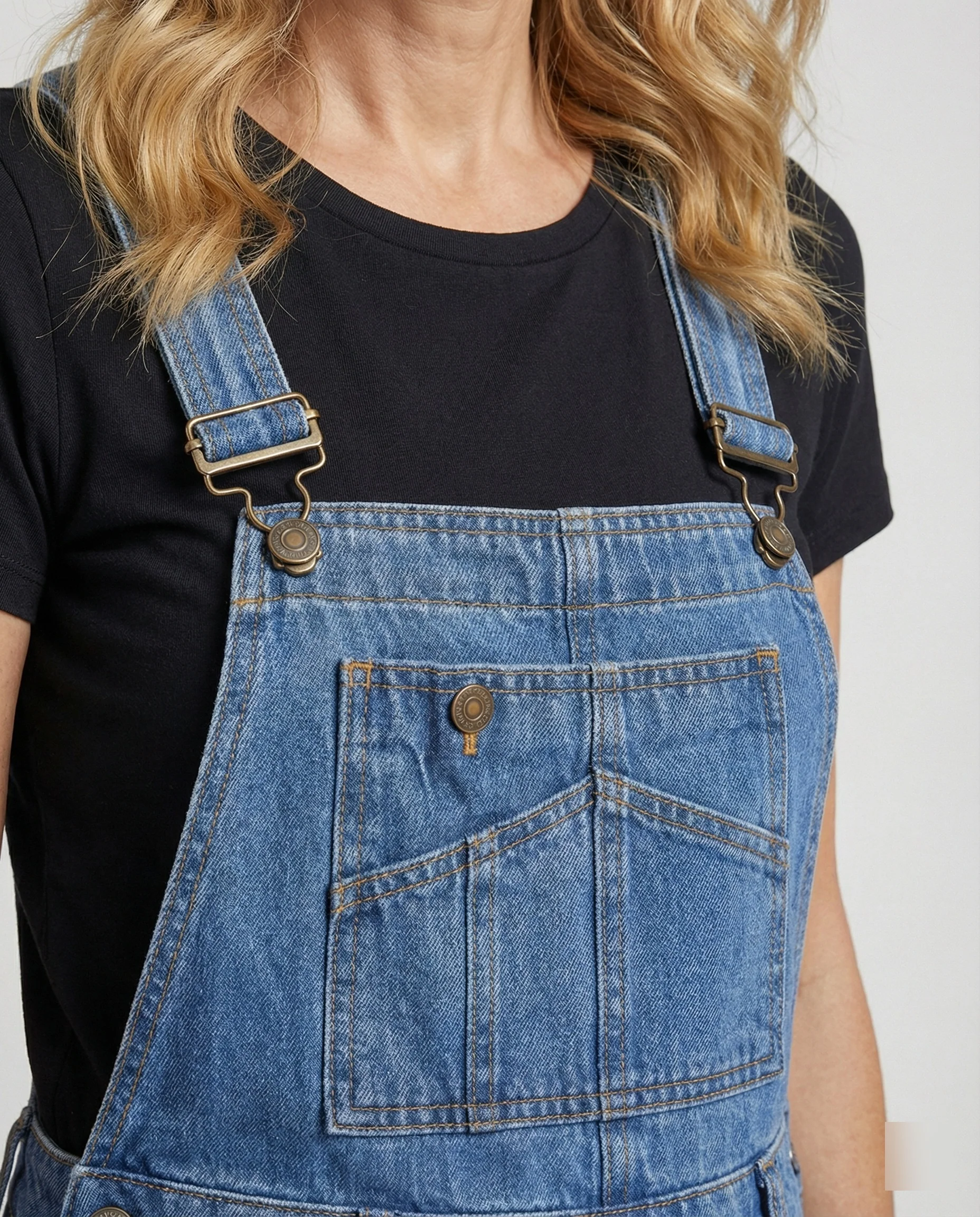 Damen Latzhose Jeans weit - Image 3