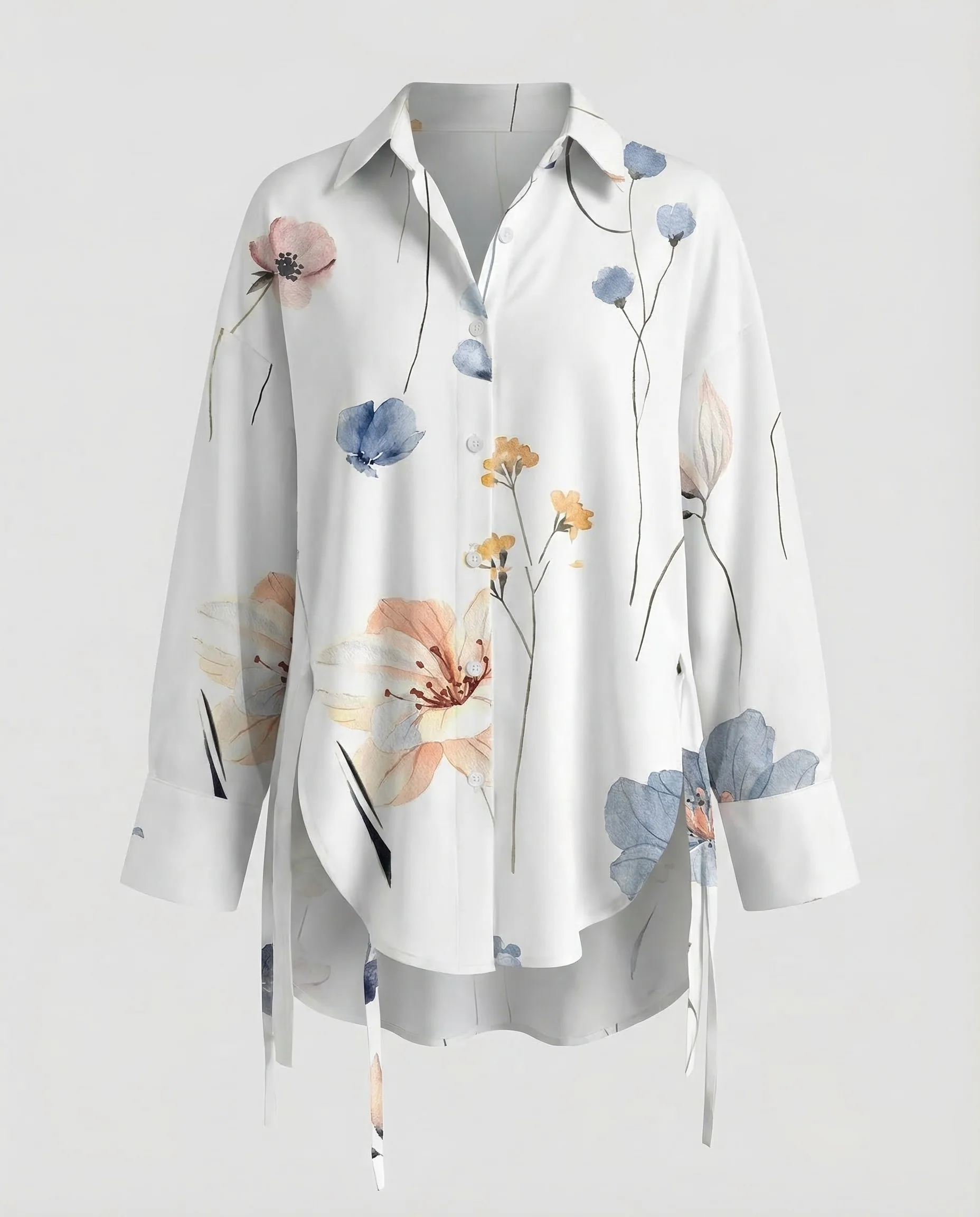 Damen Tunika Bluse Weit mit Print - Image 10