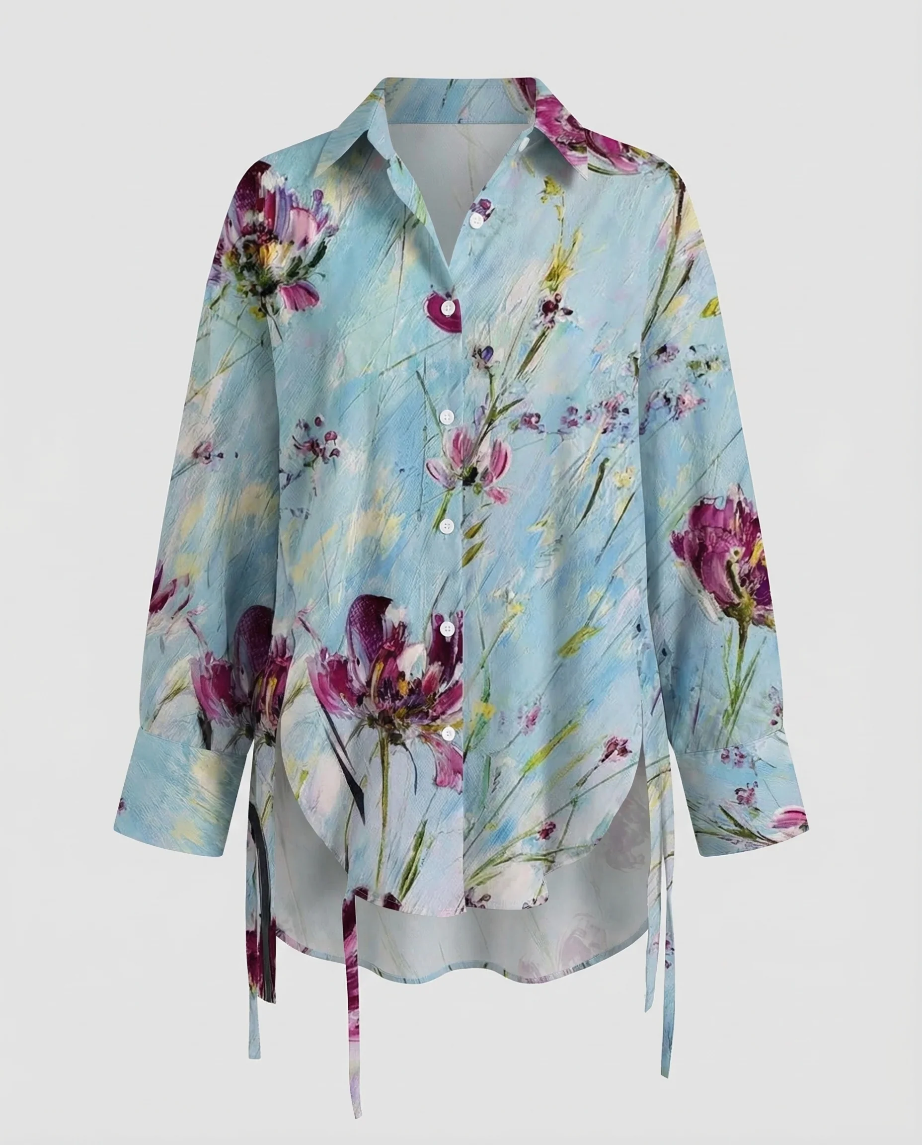 Damen Tunika Bluse Weit mit Print - Image 5