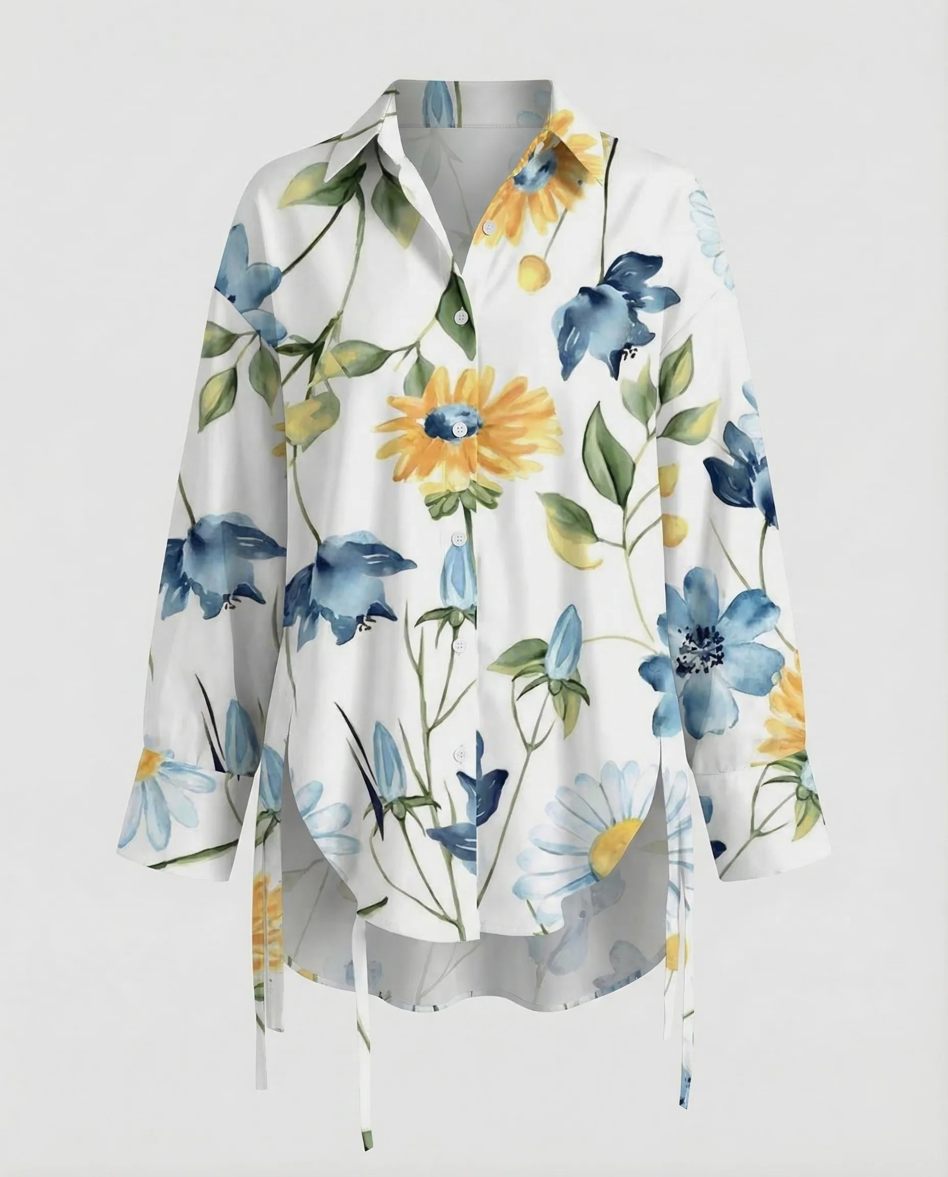 Damen Tunika Bluse Weit mit Print - Image 8