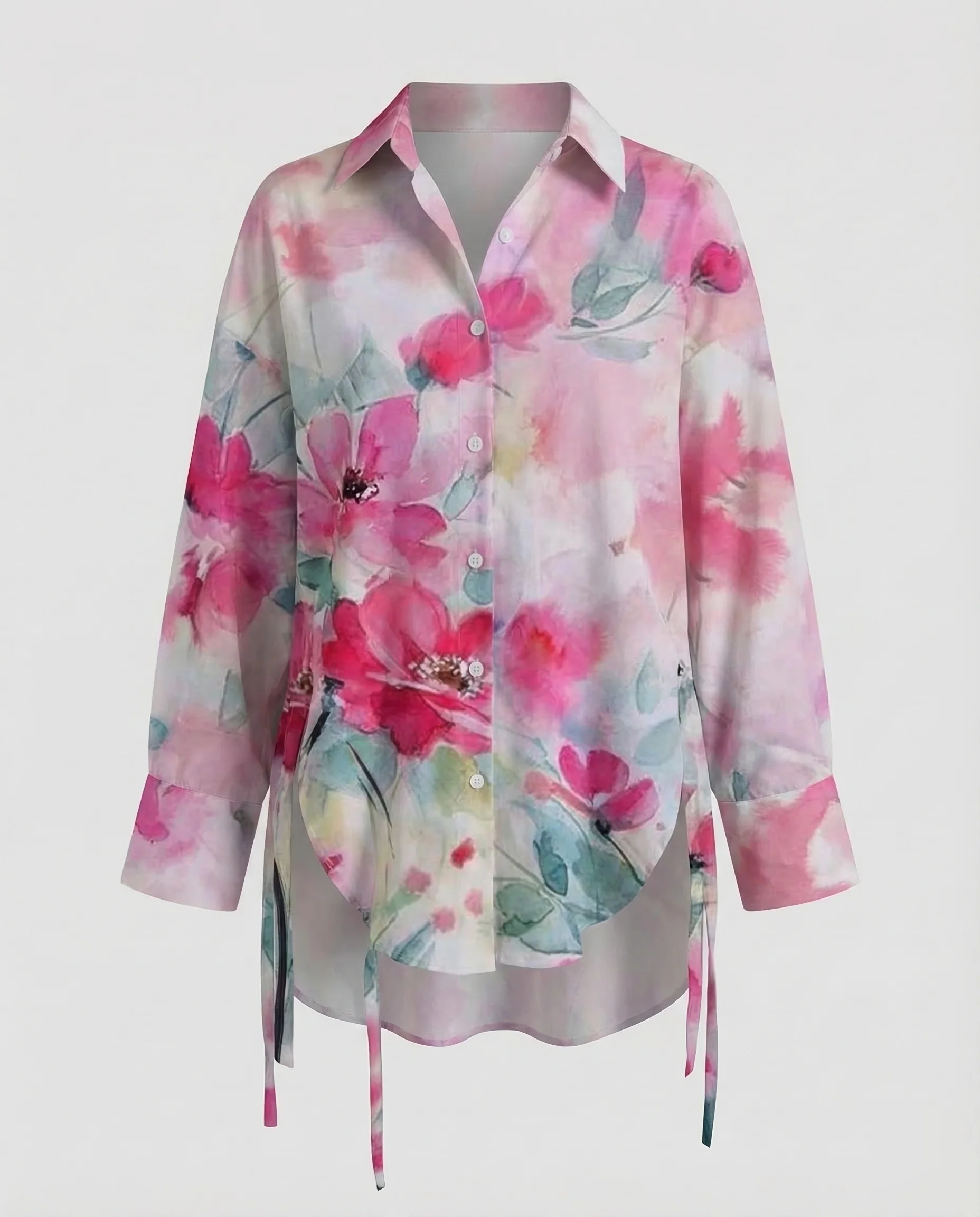 Damen Tunika Bluse Weit mit Print - Image 9