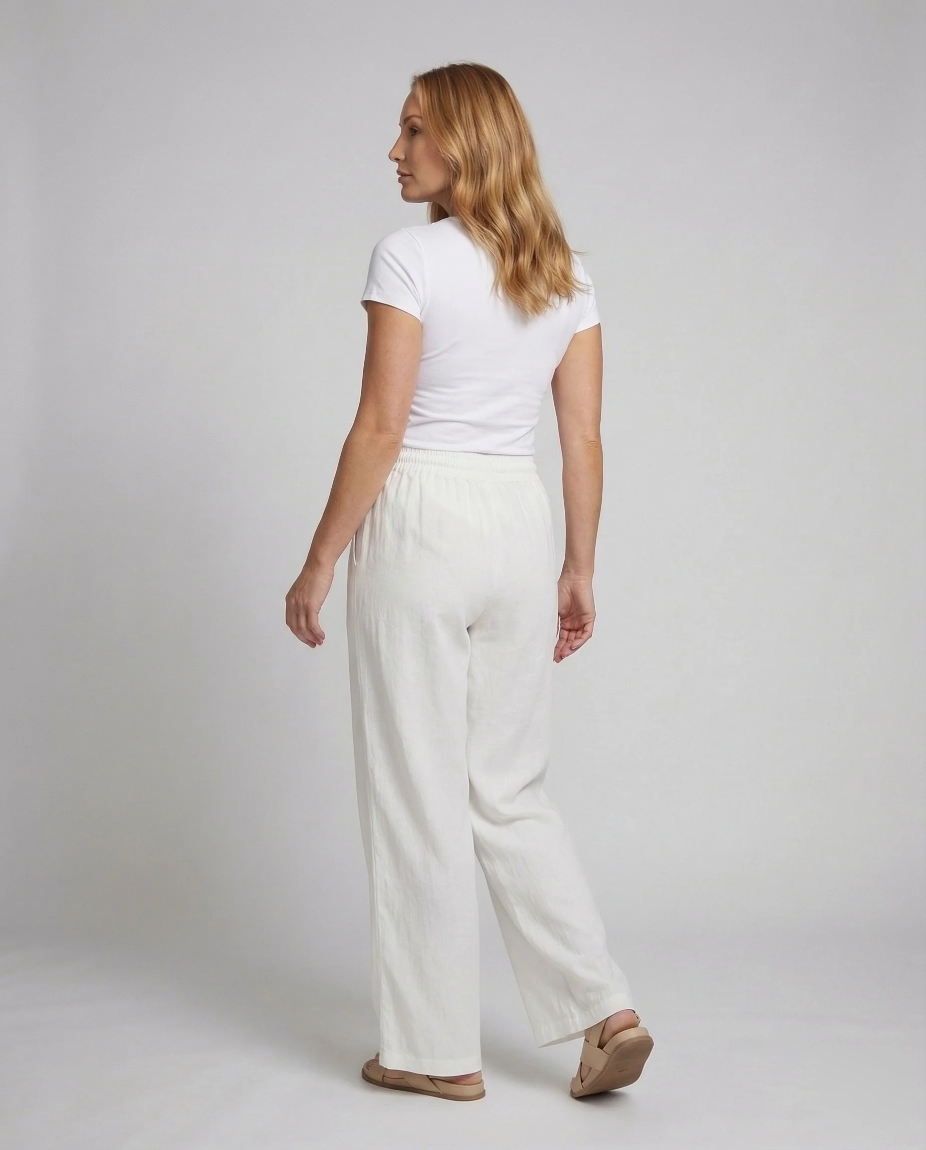 Damen Leinenhose Elastikbund - Image 4