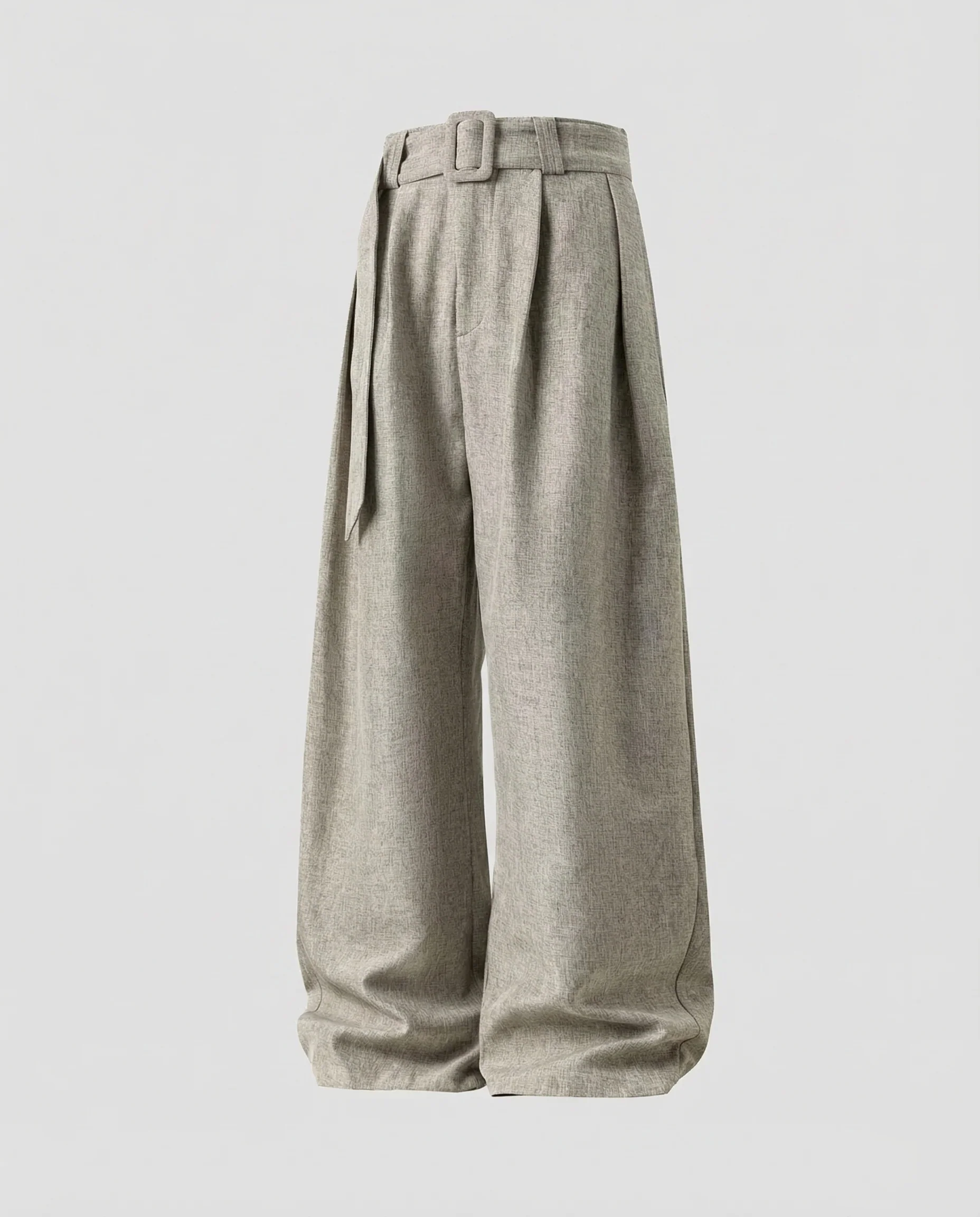 Damen Leinenhose High Waist Gürtel - Image 5