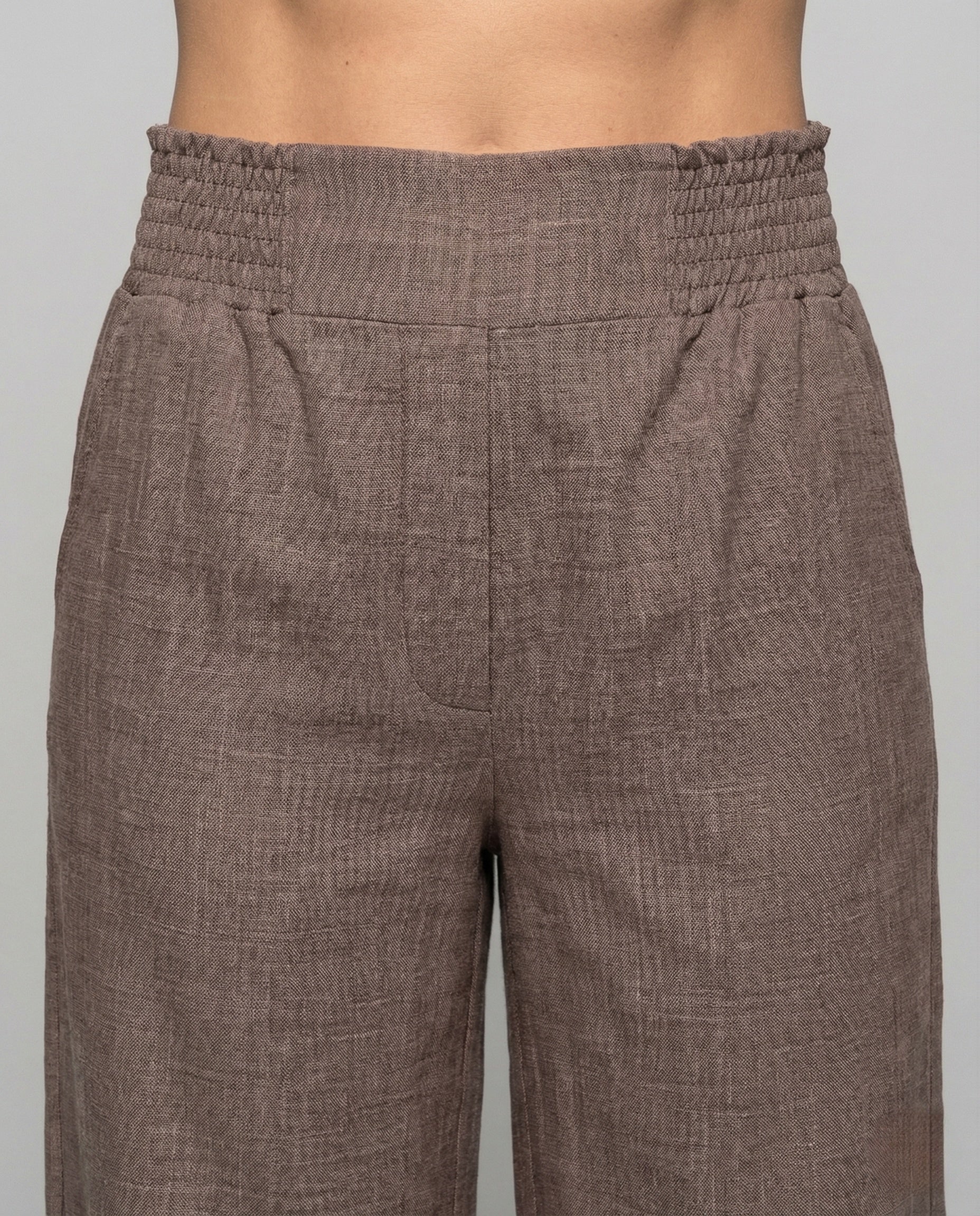 Damen Leinenhose High Waist Bügelfalte - Image 3