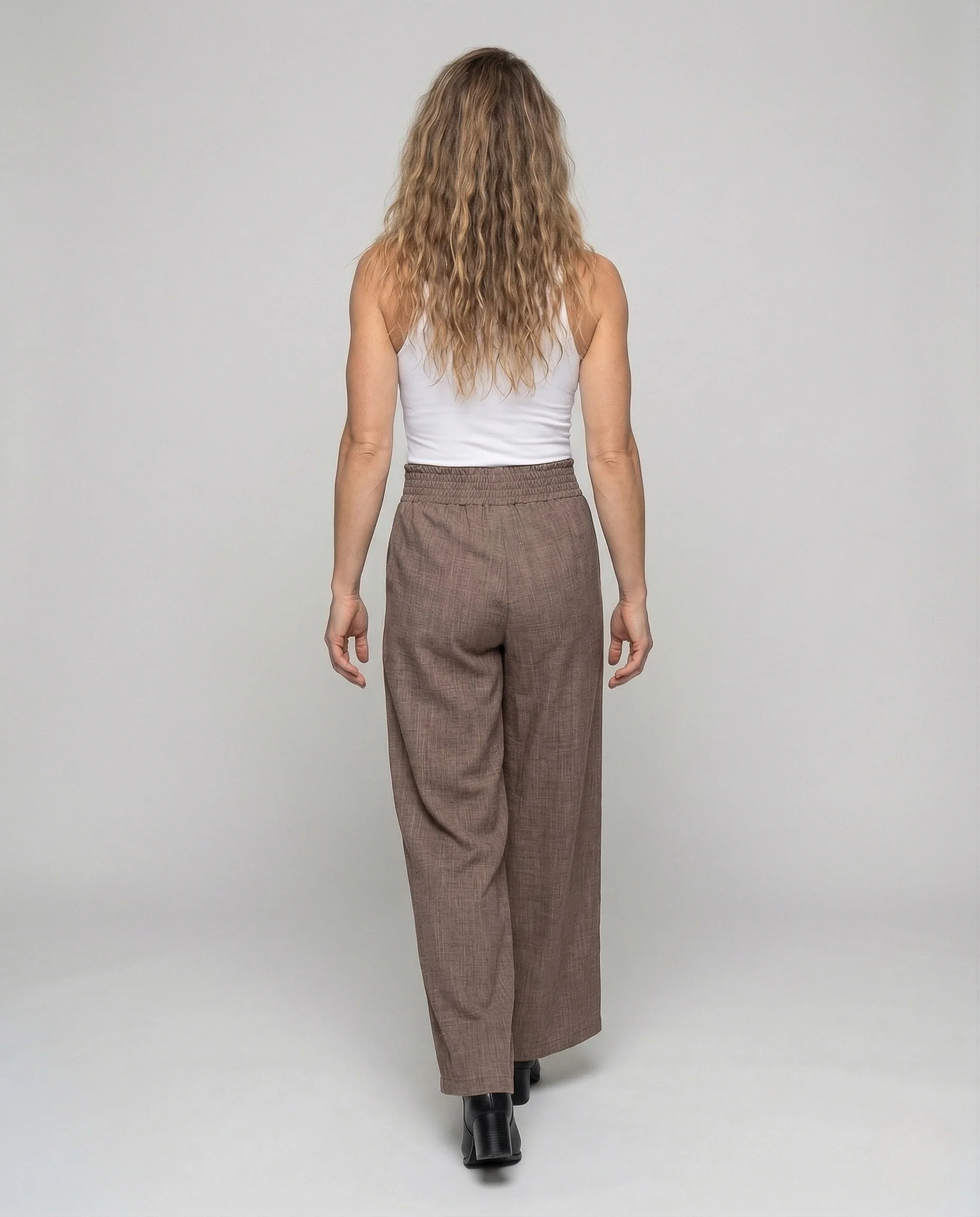 Damen Leinenhose High Waist Bügelfalte - Image 4