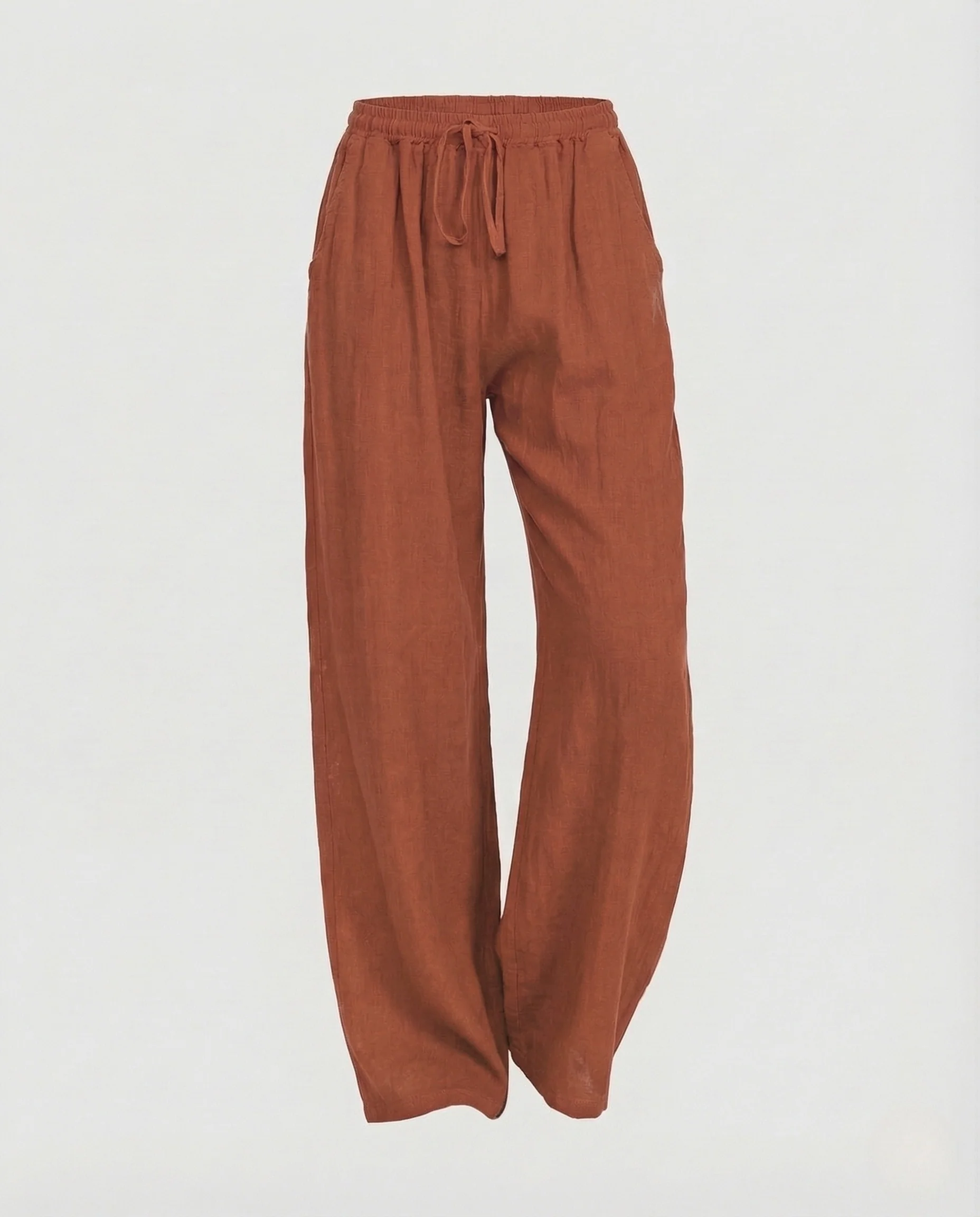 Damen Leinen Hose Kordelzug - Image 10