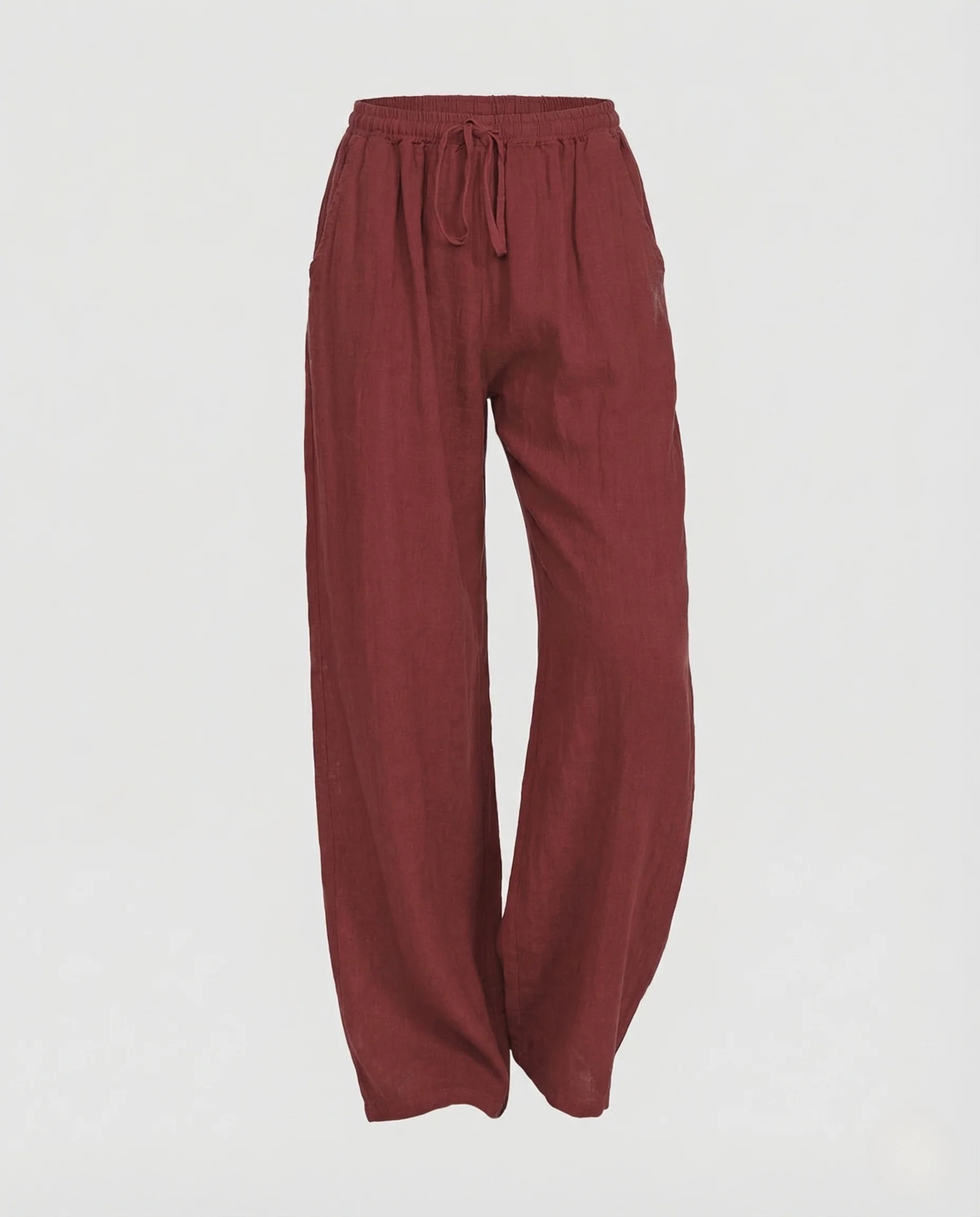 Damen Leinen Hose Kordelzug - Image 5