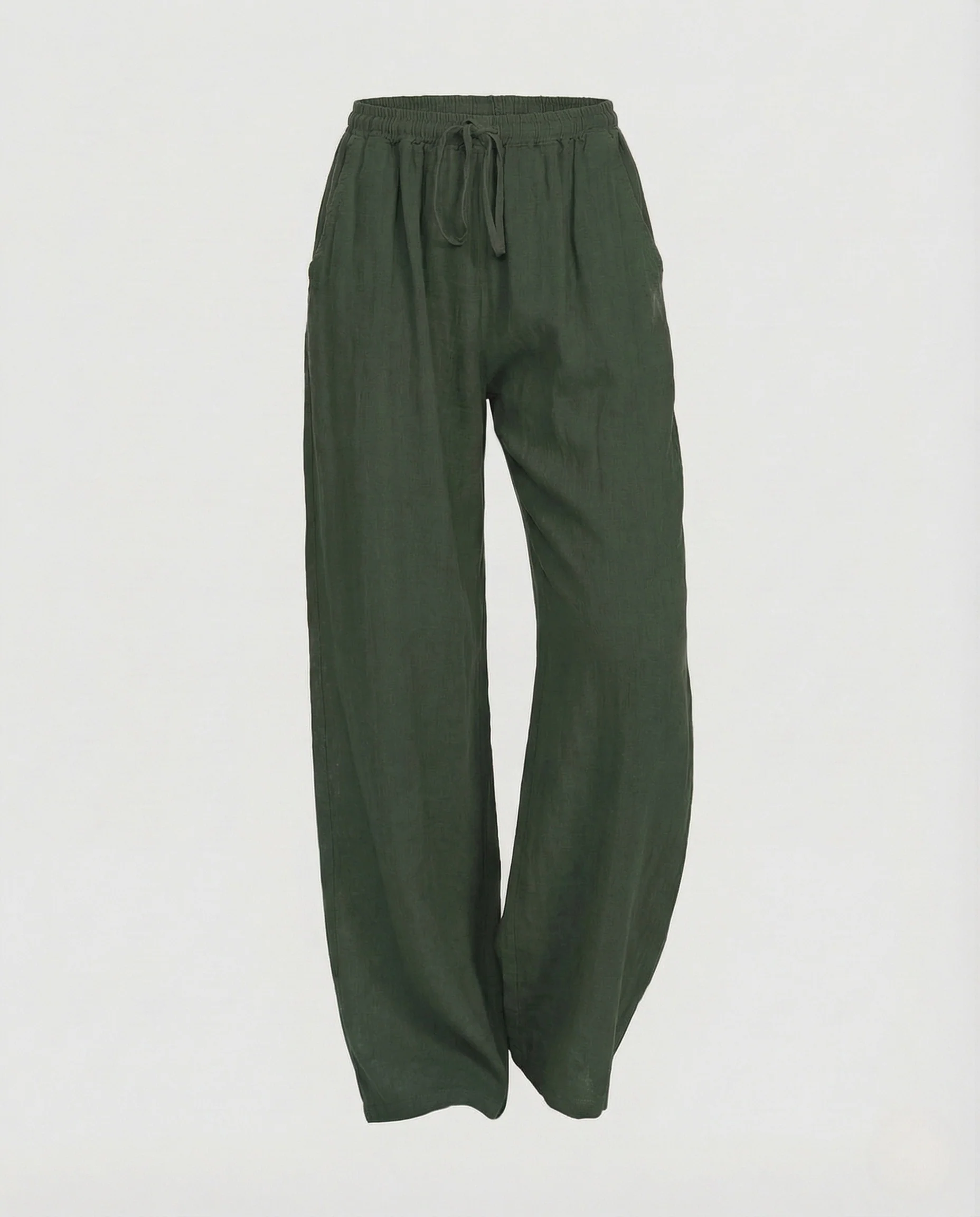 Damen Leinen Hose Kordelzug - Image 8