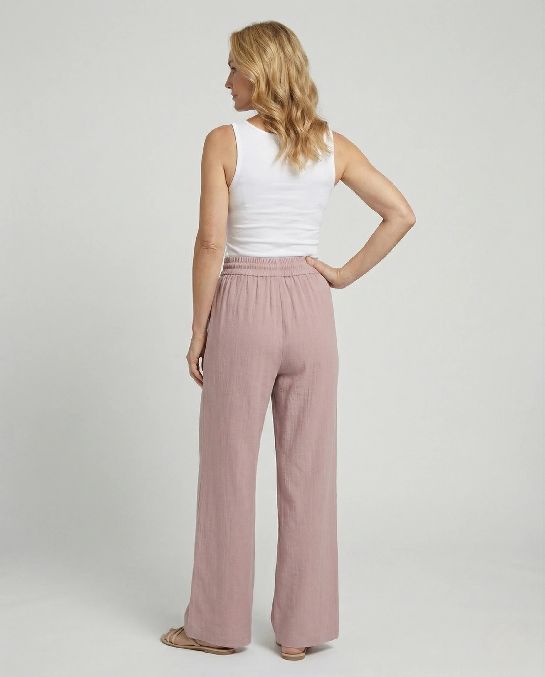 Freizeitkleidung Damen Leinenhose Weit - Image 2