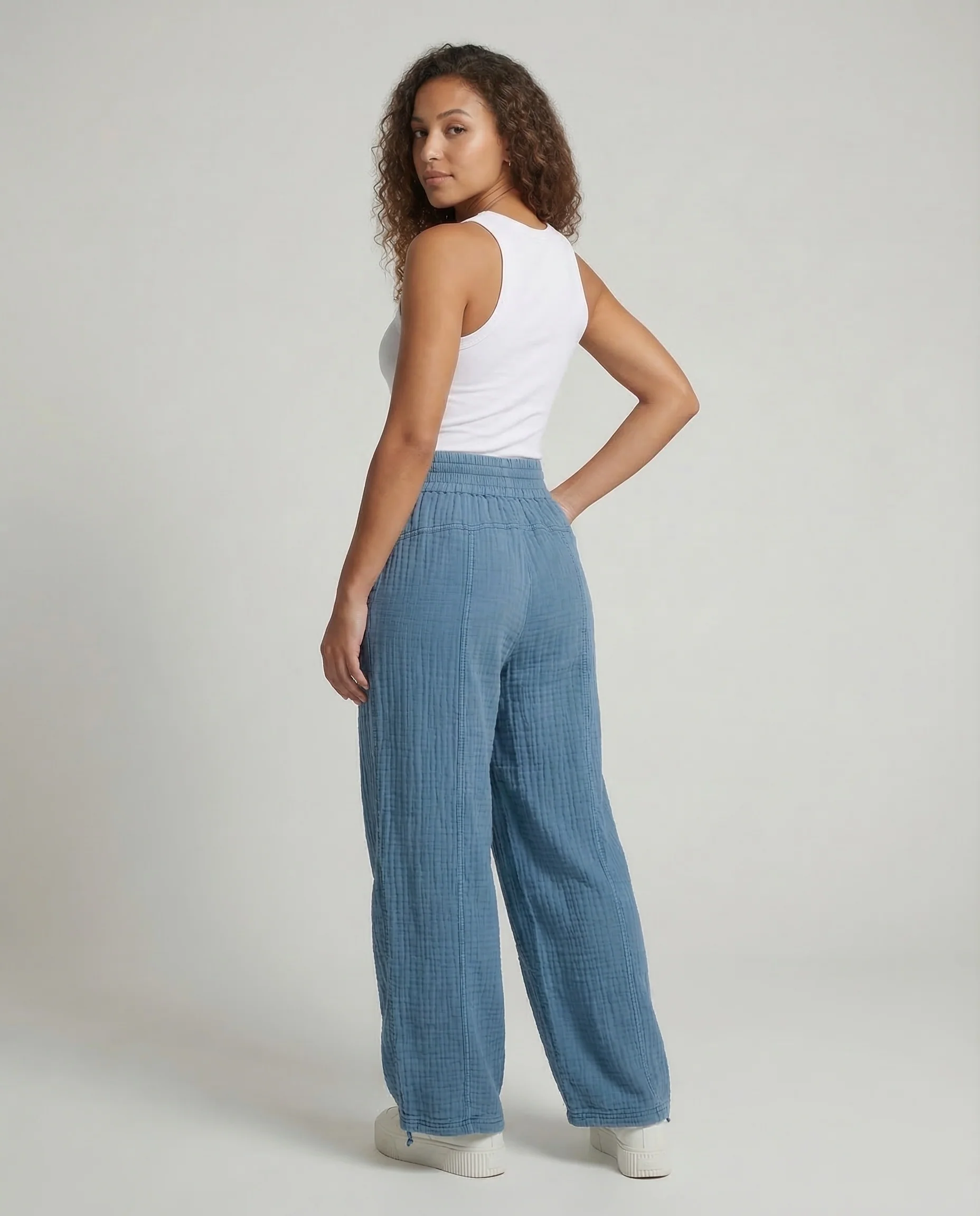 Damen Musselin Hose Weit - Image 4