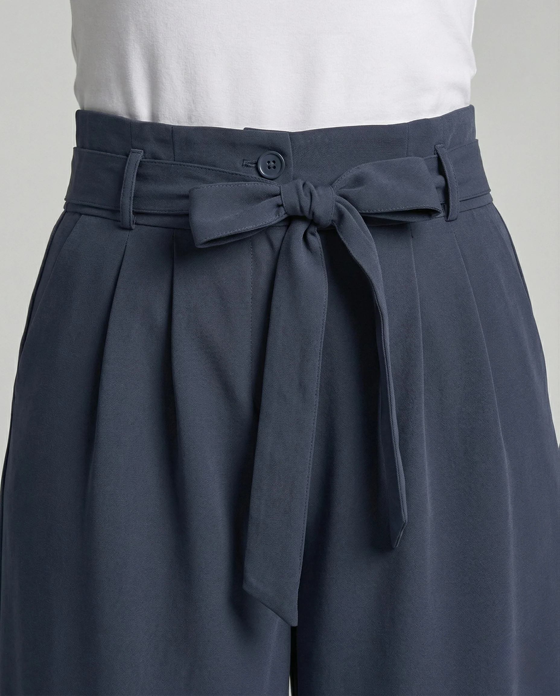 Palazzohose Damen High Waist Gürtel - Image 4