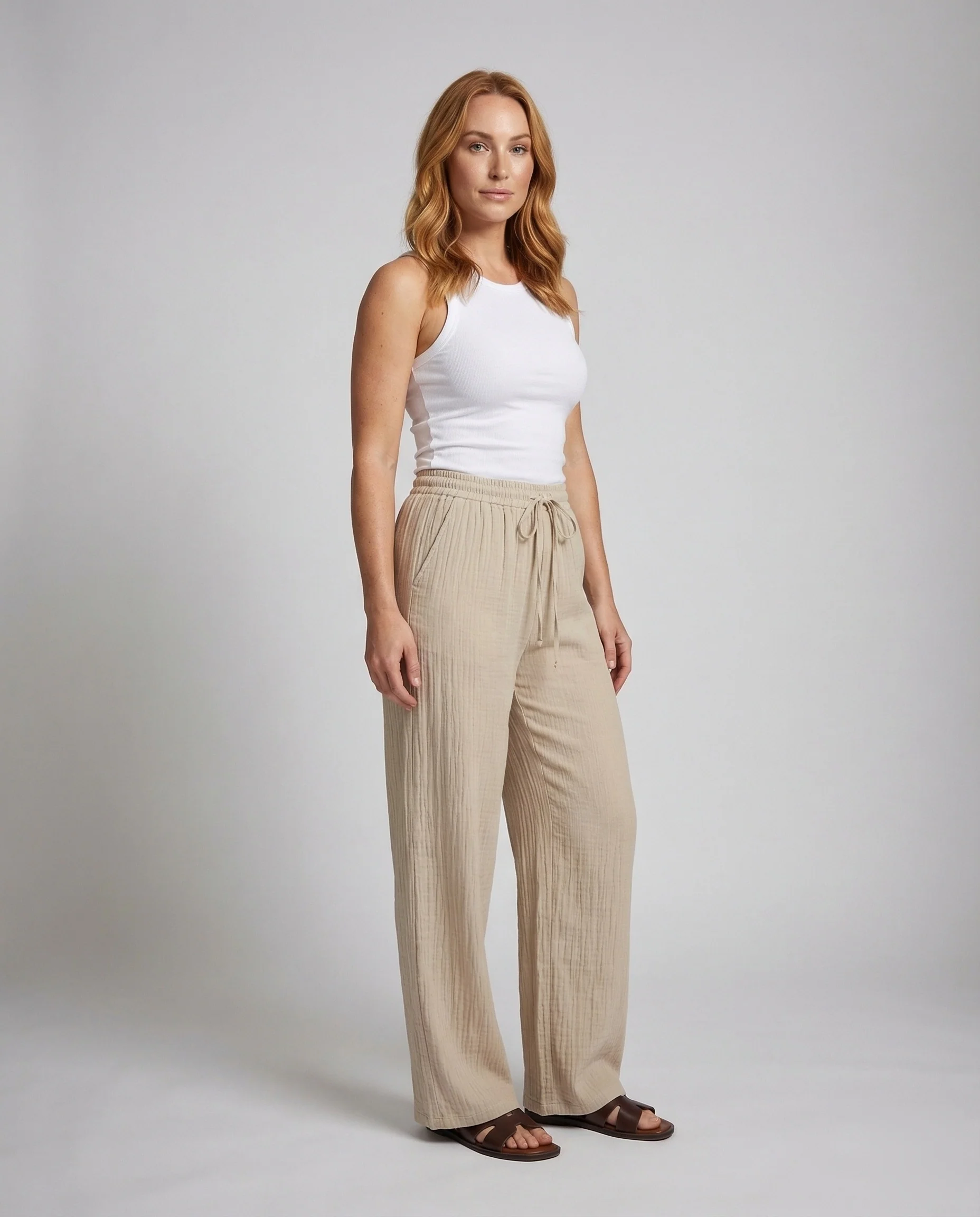 Damen Palazzo Hose Plissee
