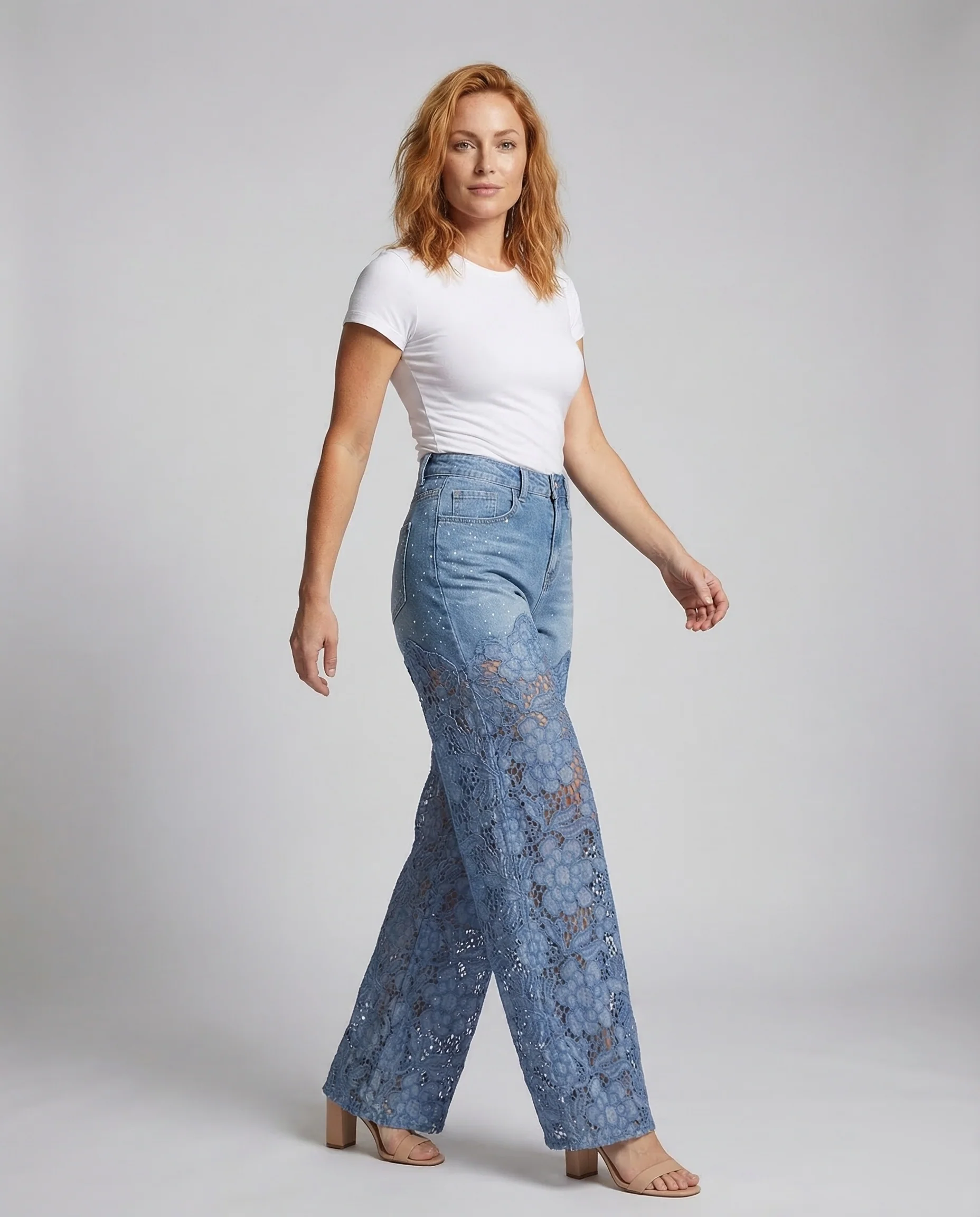 Damen Flared Hose High Waist