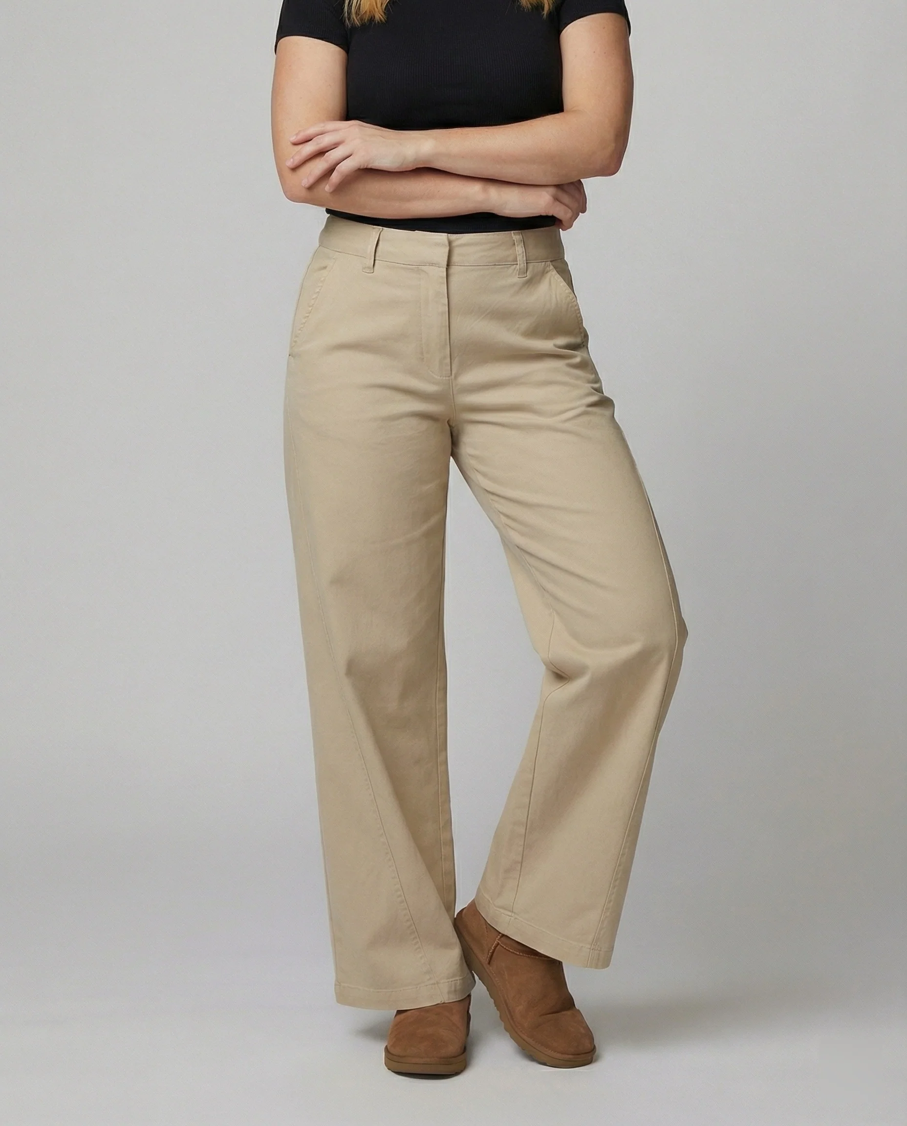 Weite Stoffhose im Palazzo-Schnitt mit hohem Bund und Bügelfalte Heidi-Mode - Image 4