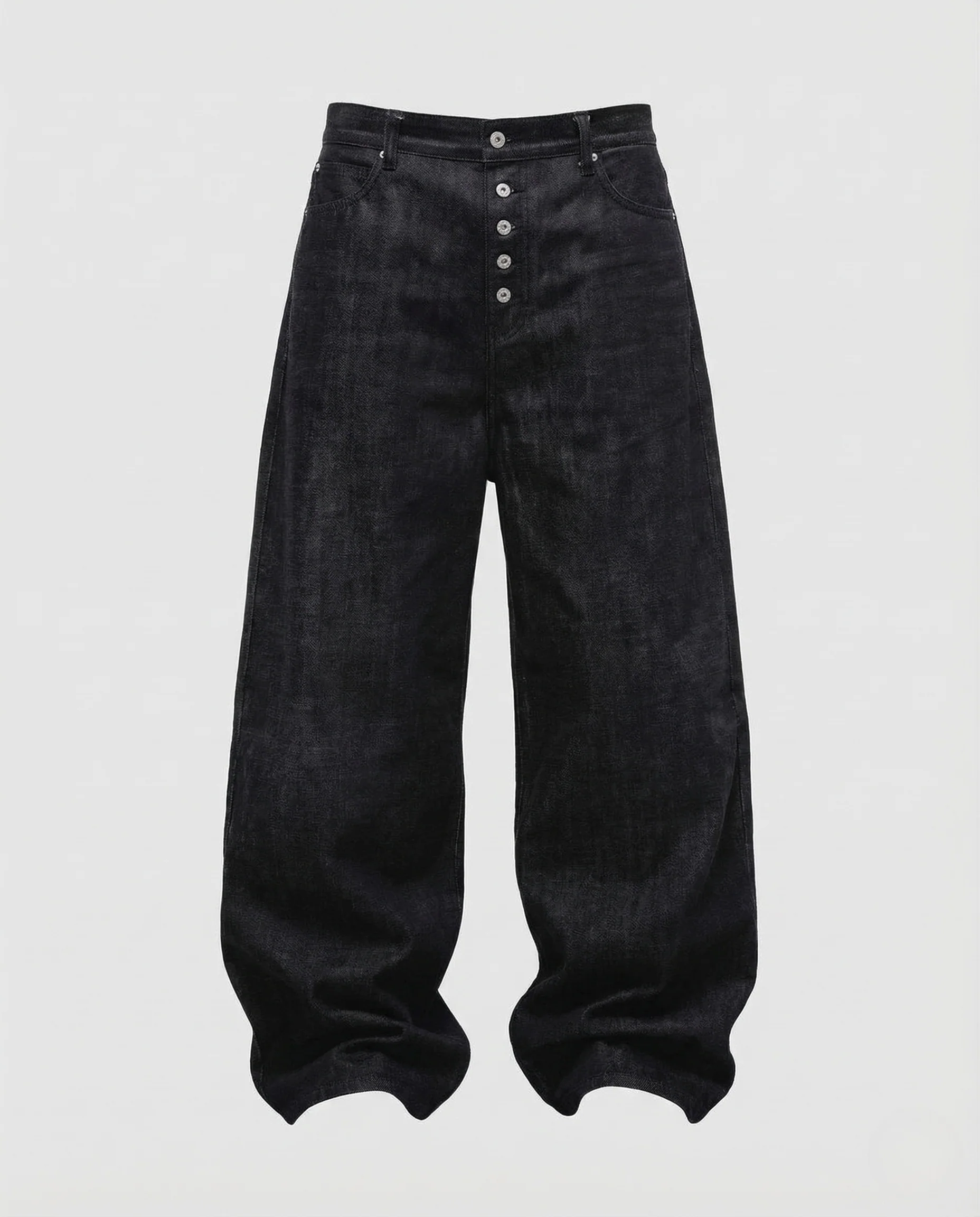 Damen Leinenhose High Waist Knopfleiste - Image 5