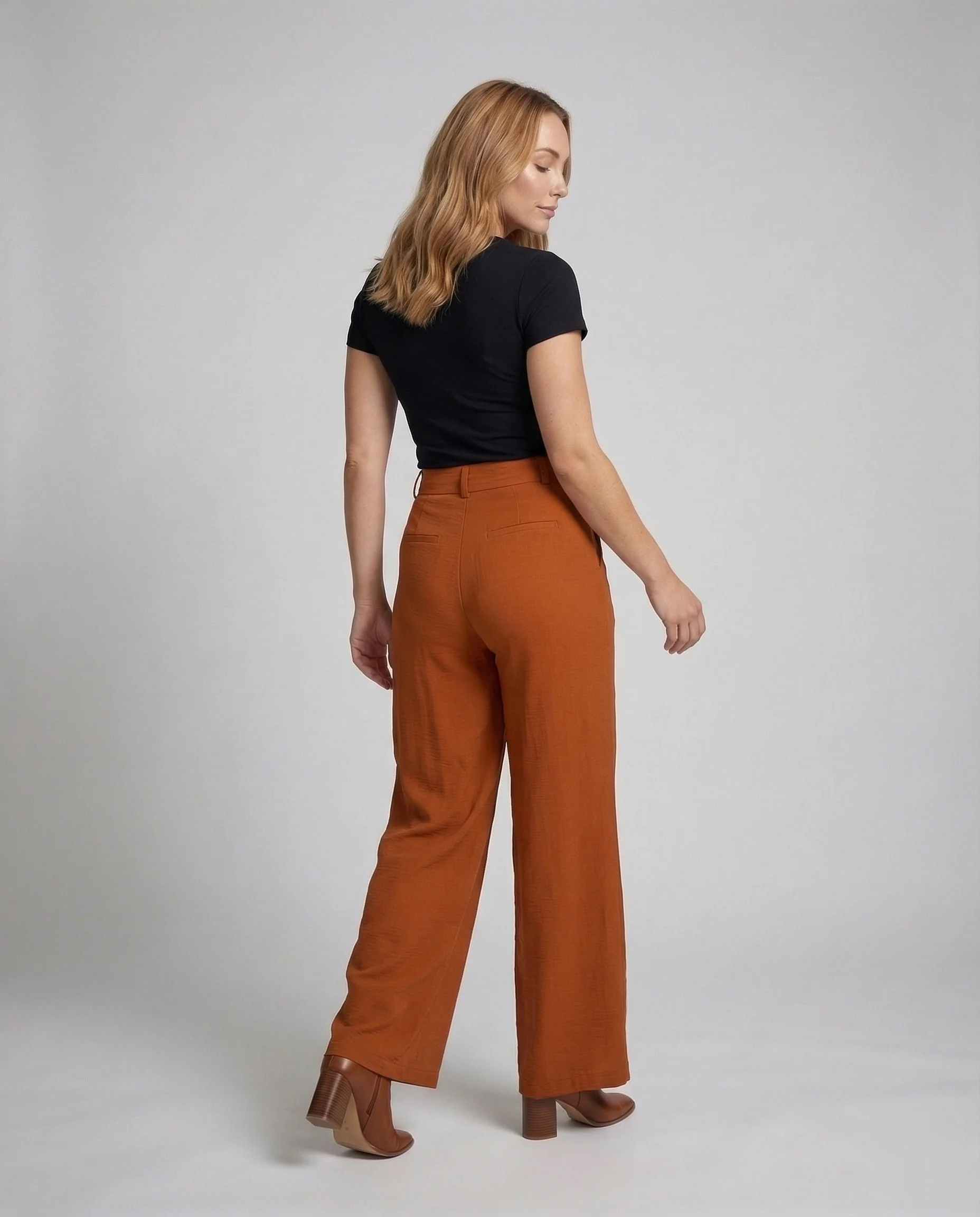 Damen Palazzo Hose High Waist Bügelfalte - Image 3
