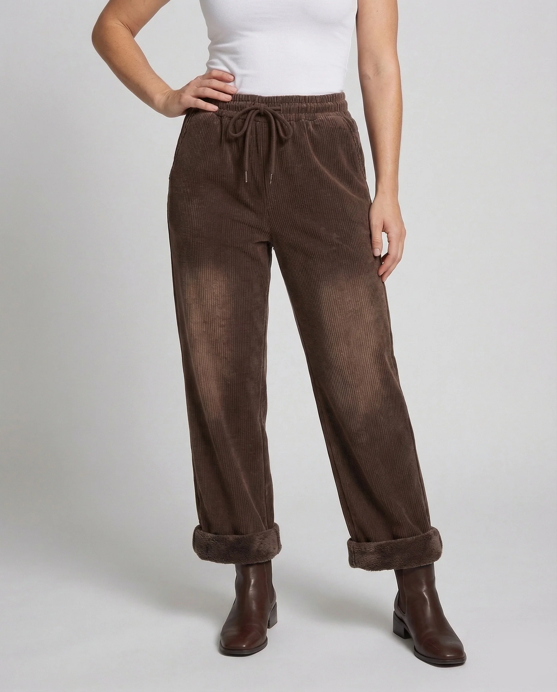 Damen Thermo Cordhose Teddyfutter - Image 2