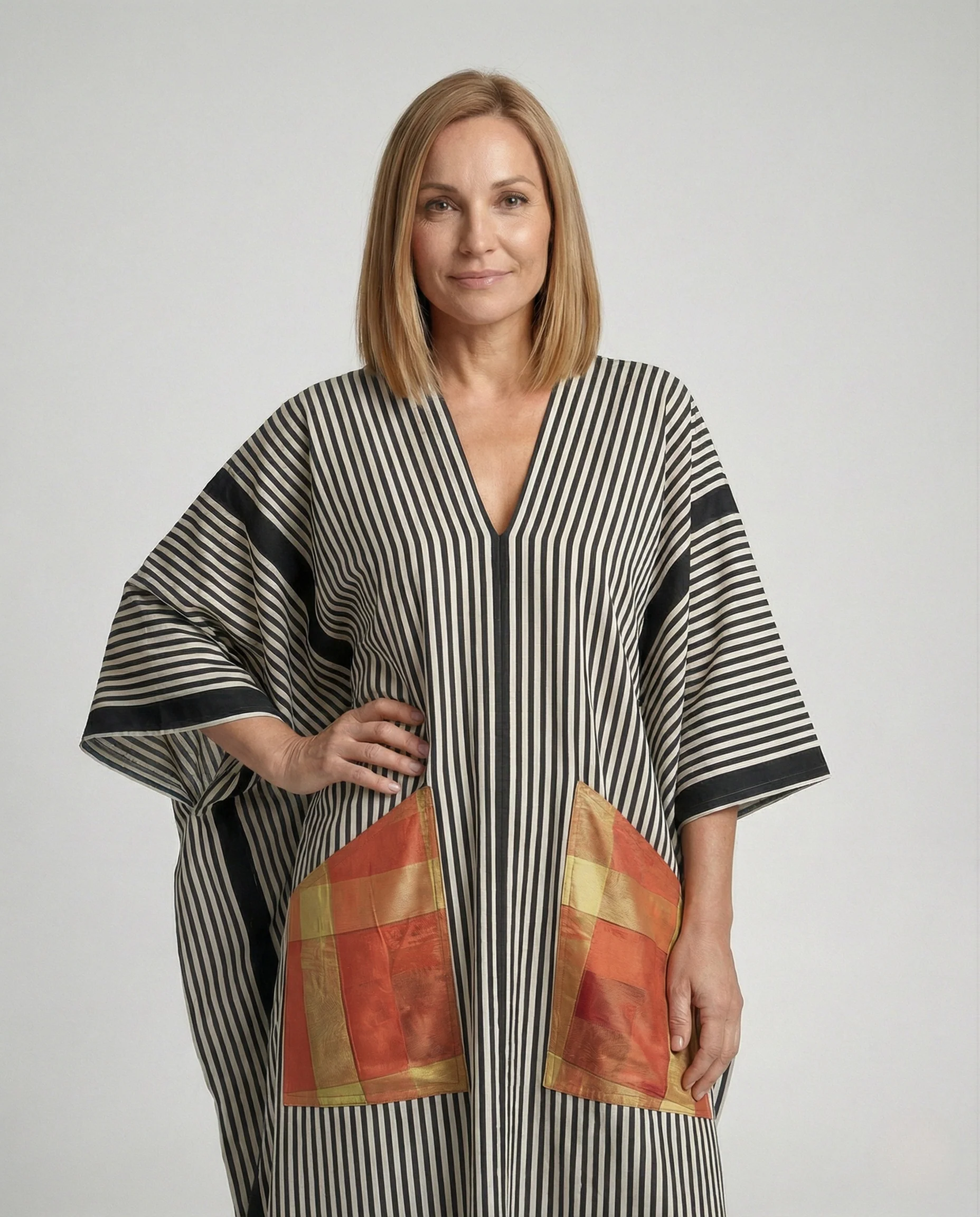 Damen Kaftan Kleid weit gestreift - Image 2