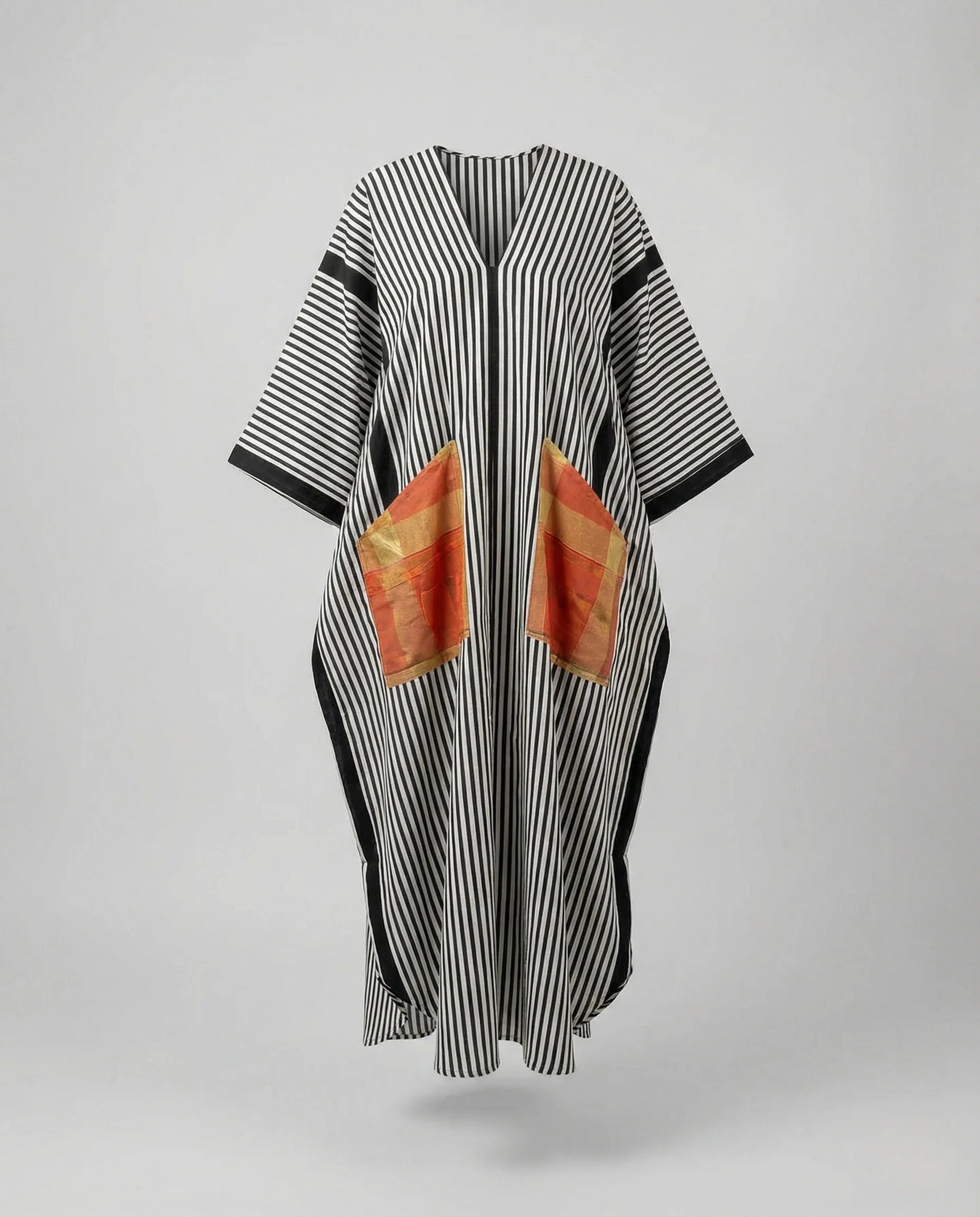 Damen Kaftan Kleid weit gestreift - Image 4