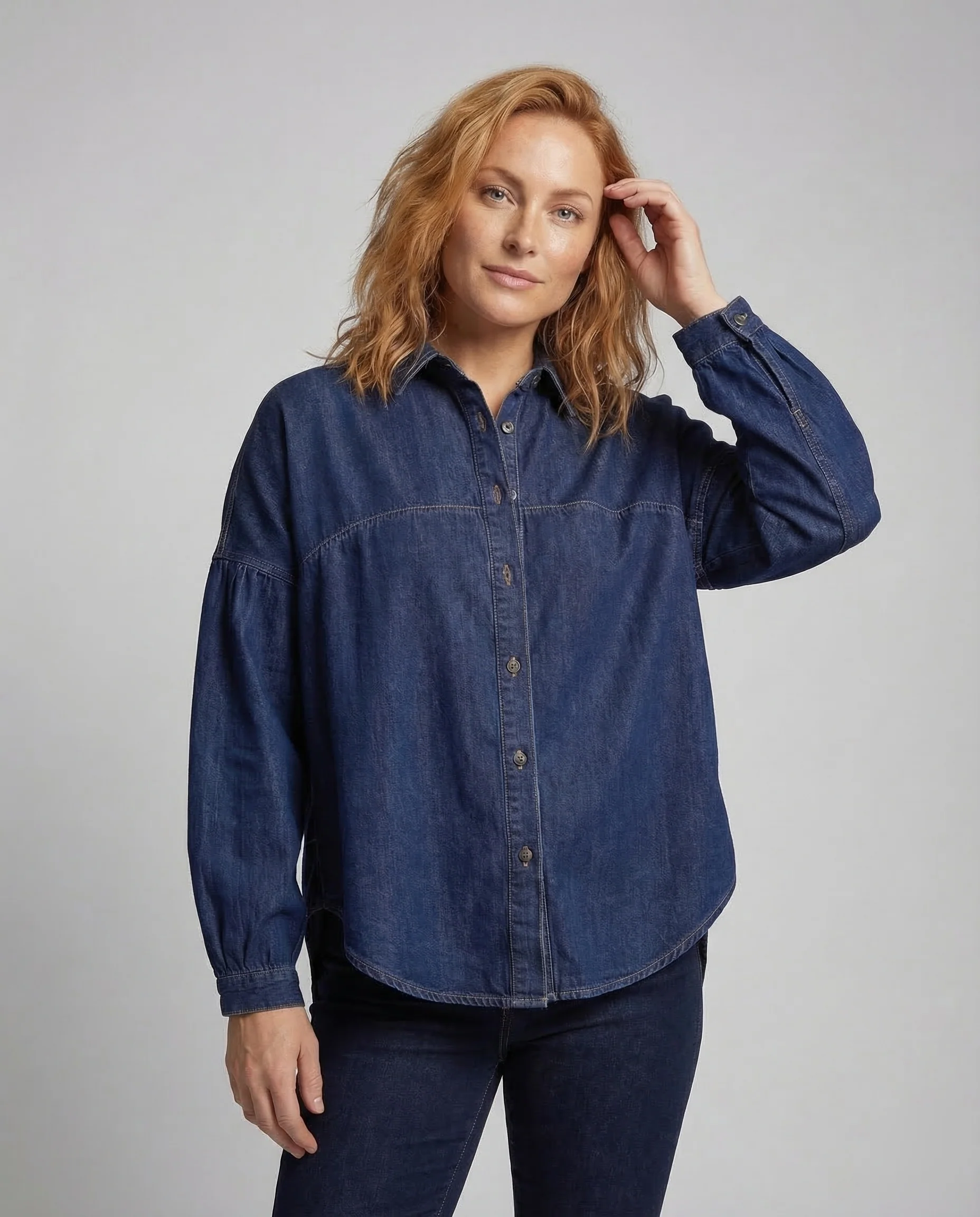 Damen Jeanshemd Oversize - Image 2
