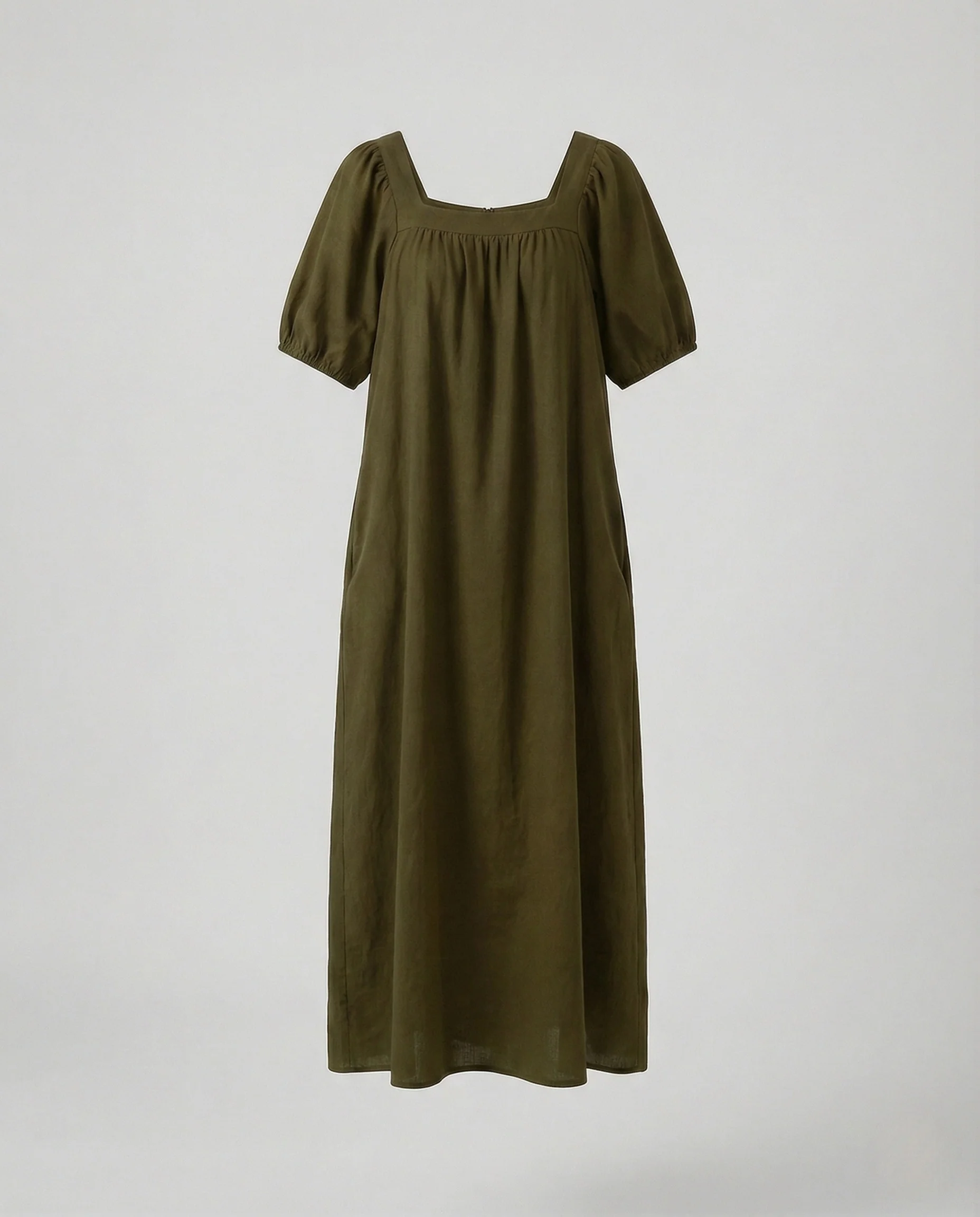 Damen A-Linien Maxikleid mit Puffärmeln - Image 5