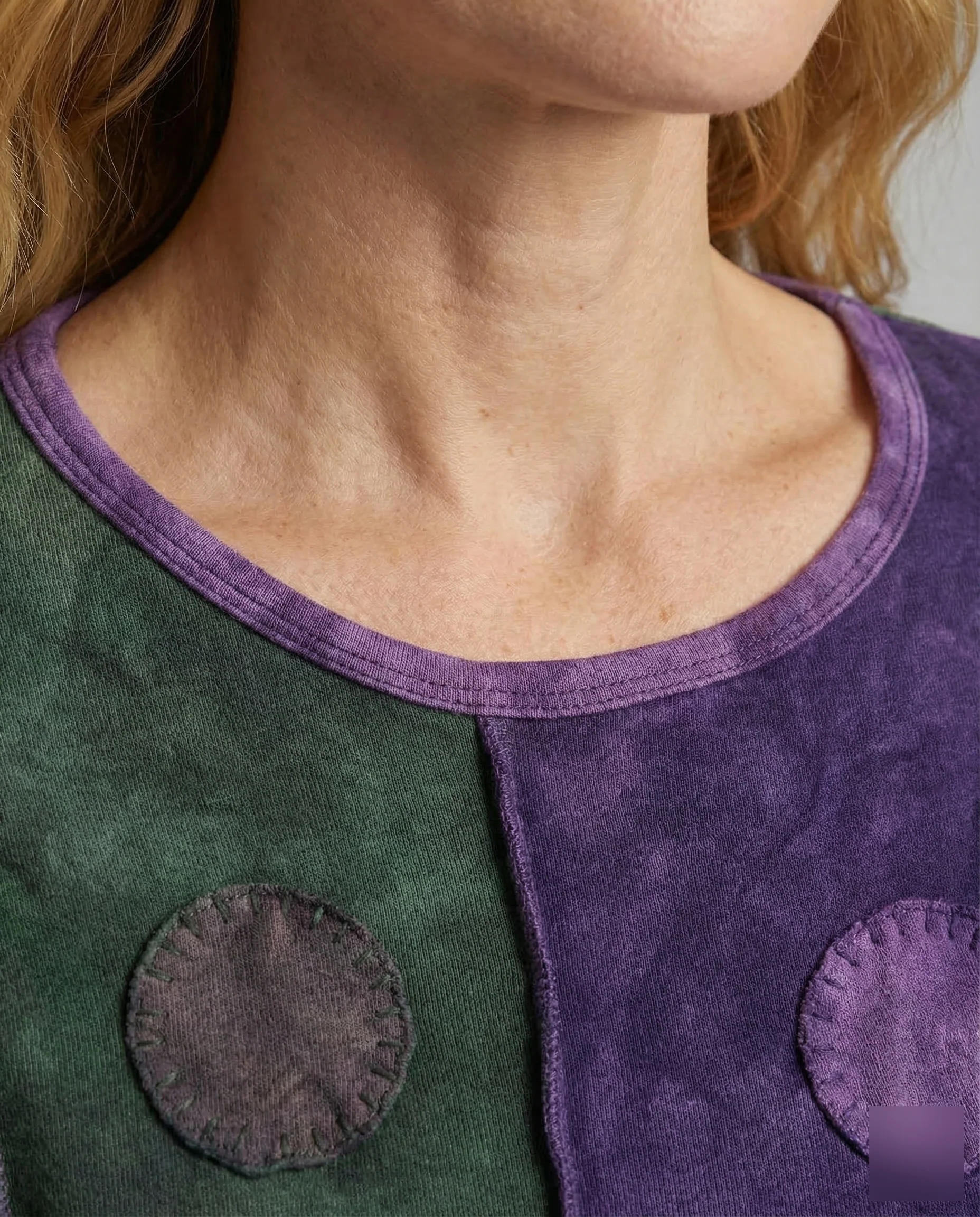 Damen Patchwork-Tunika Samtvelours - Image 3