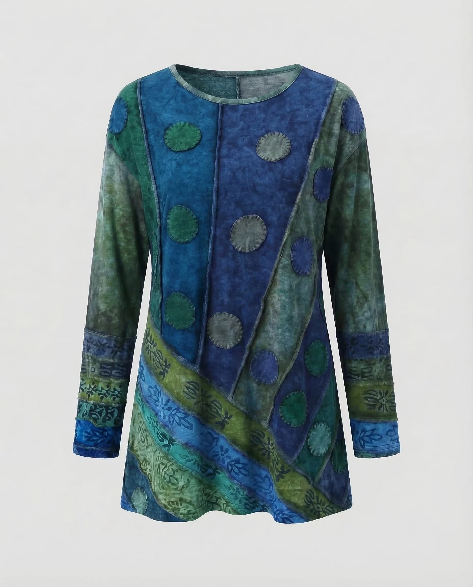 Damen Patchwork-Tunika Samtvelours - Image 7