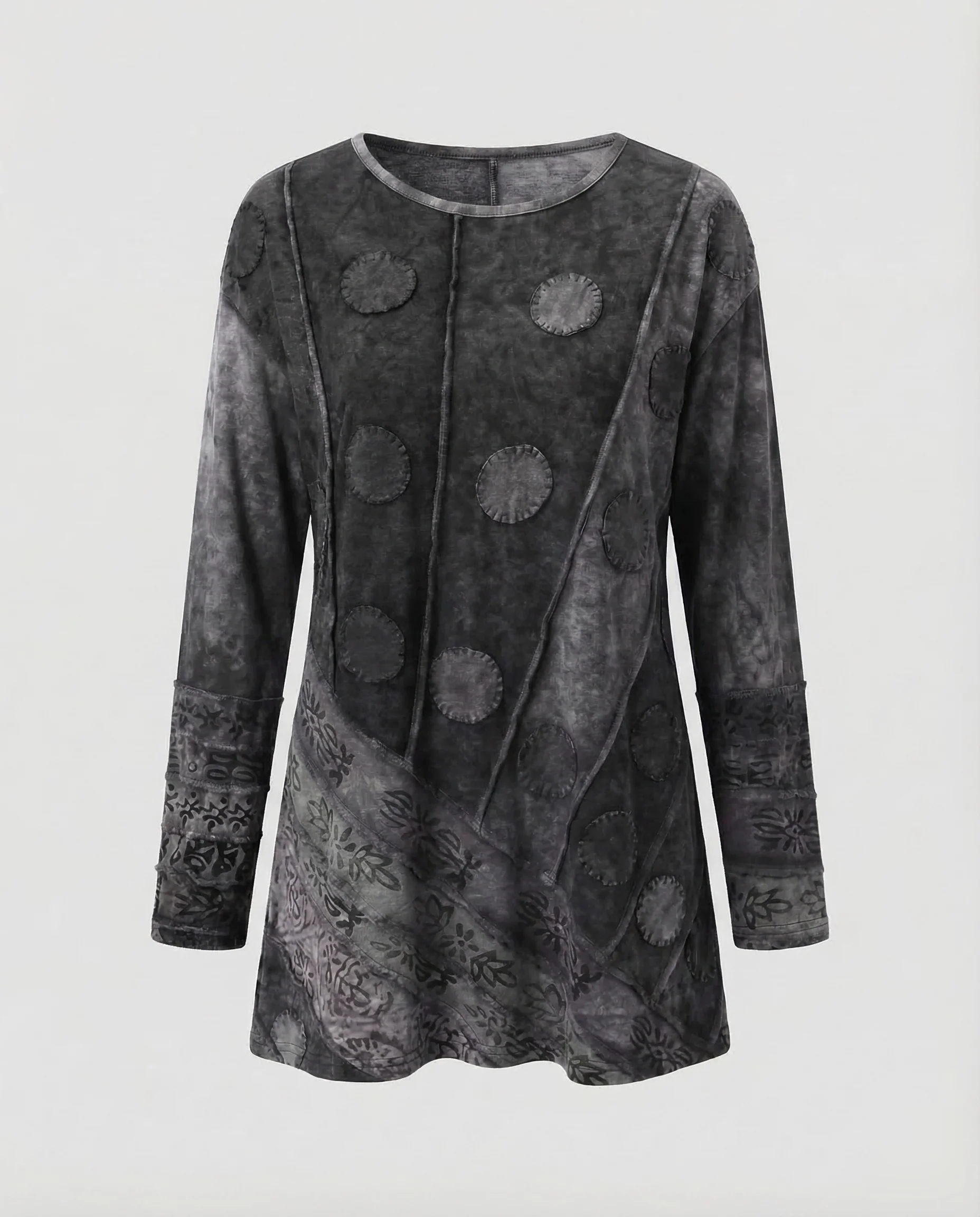 Damen Patchwork-Tunika Samtvelours - Image 8