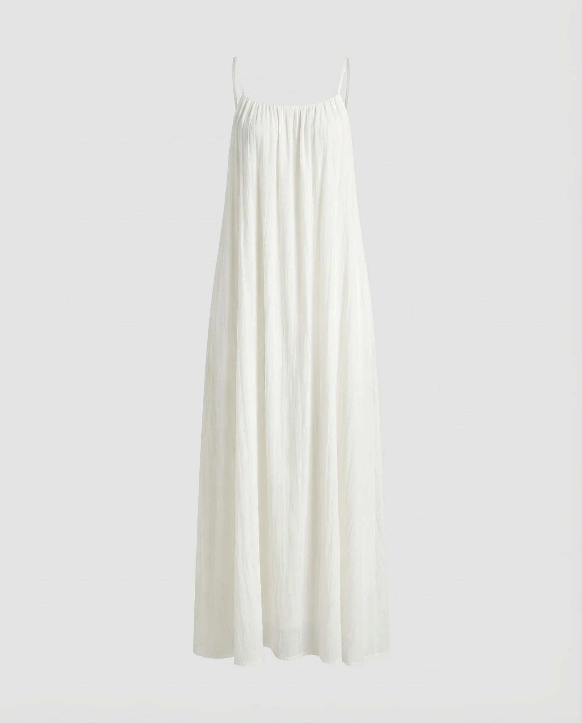Damen Plissee Maxikleid Spaghettiträger - Image 5