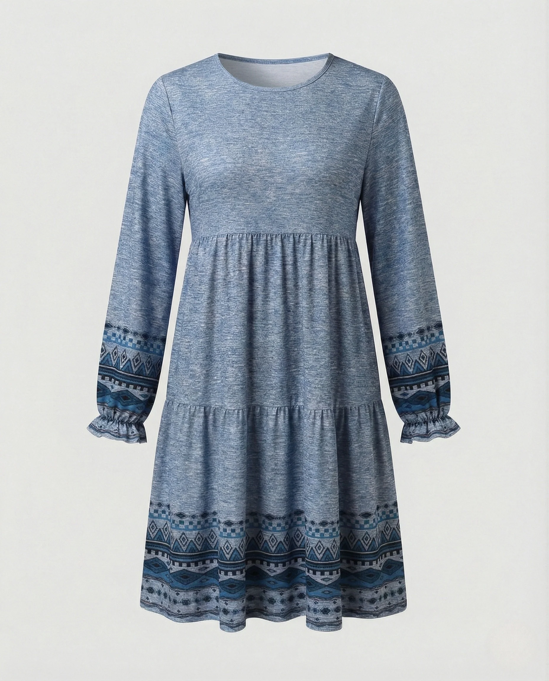 Weites Stufenkleid Mit Bordüre Damen - Image 7