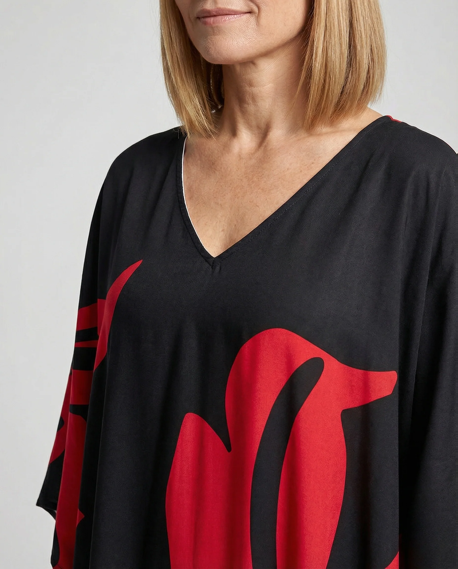 Damen Maxikleid Kaftan V-Ausschnitt - Image 5