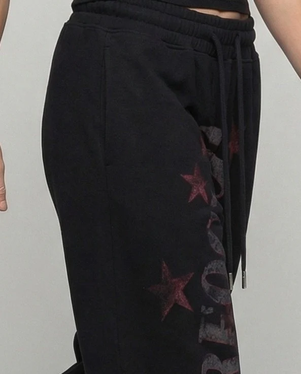 Damen Sweat Hose Weit Tunnelzug - Image 3