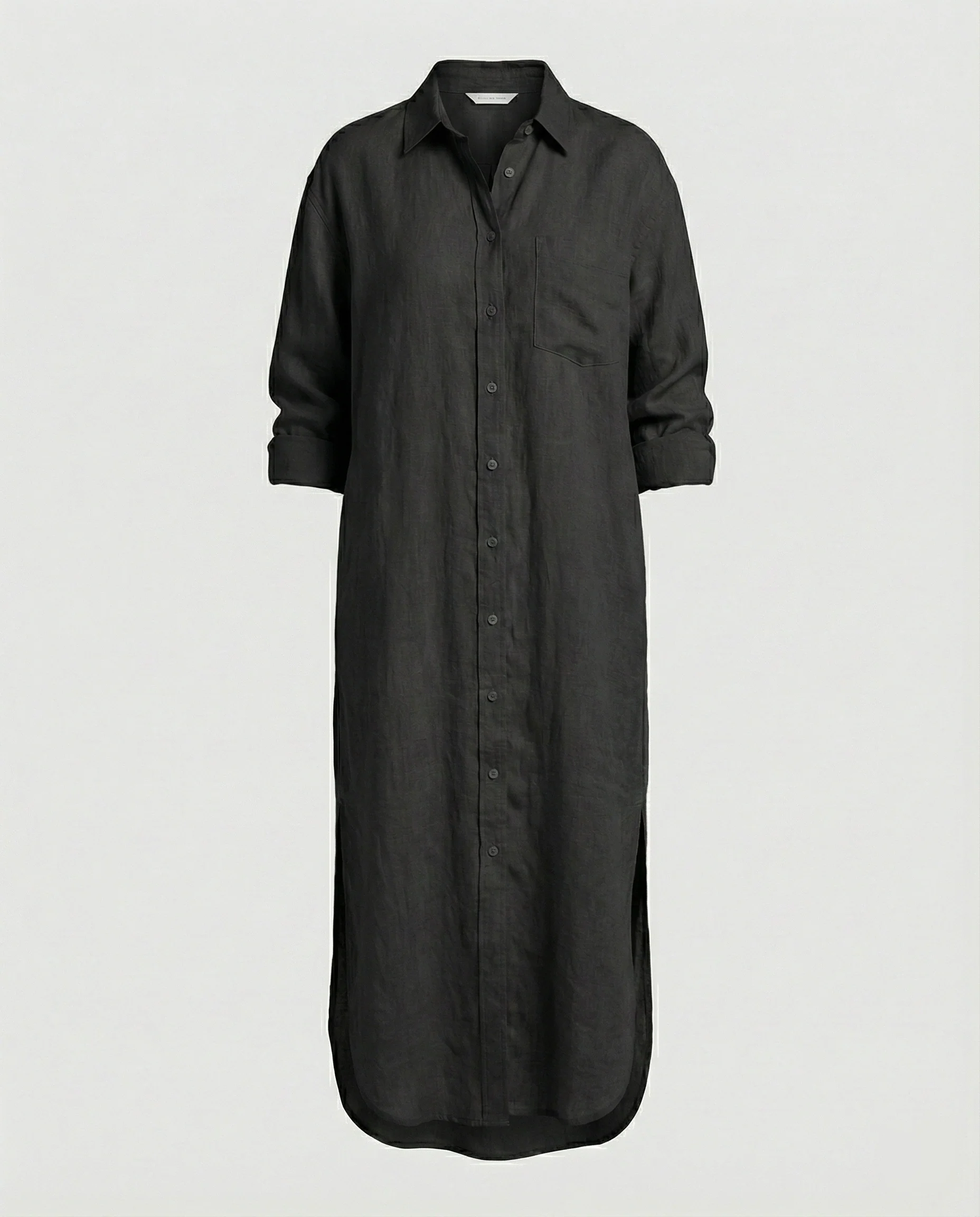 Damen Hemdblusenkleid Leinen Midi - Image 2