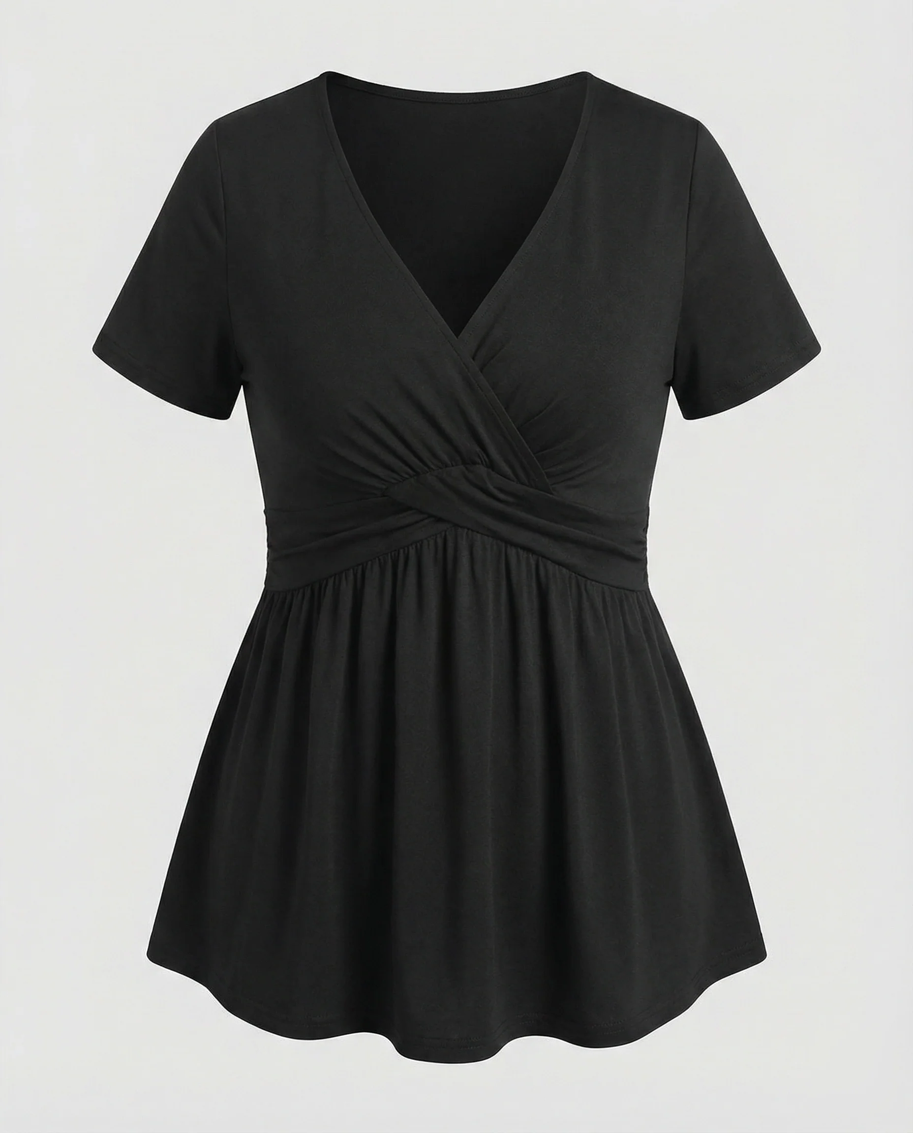 Damen Wickel Top Damen V-Ausschnitt - Image 4